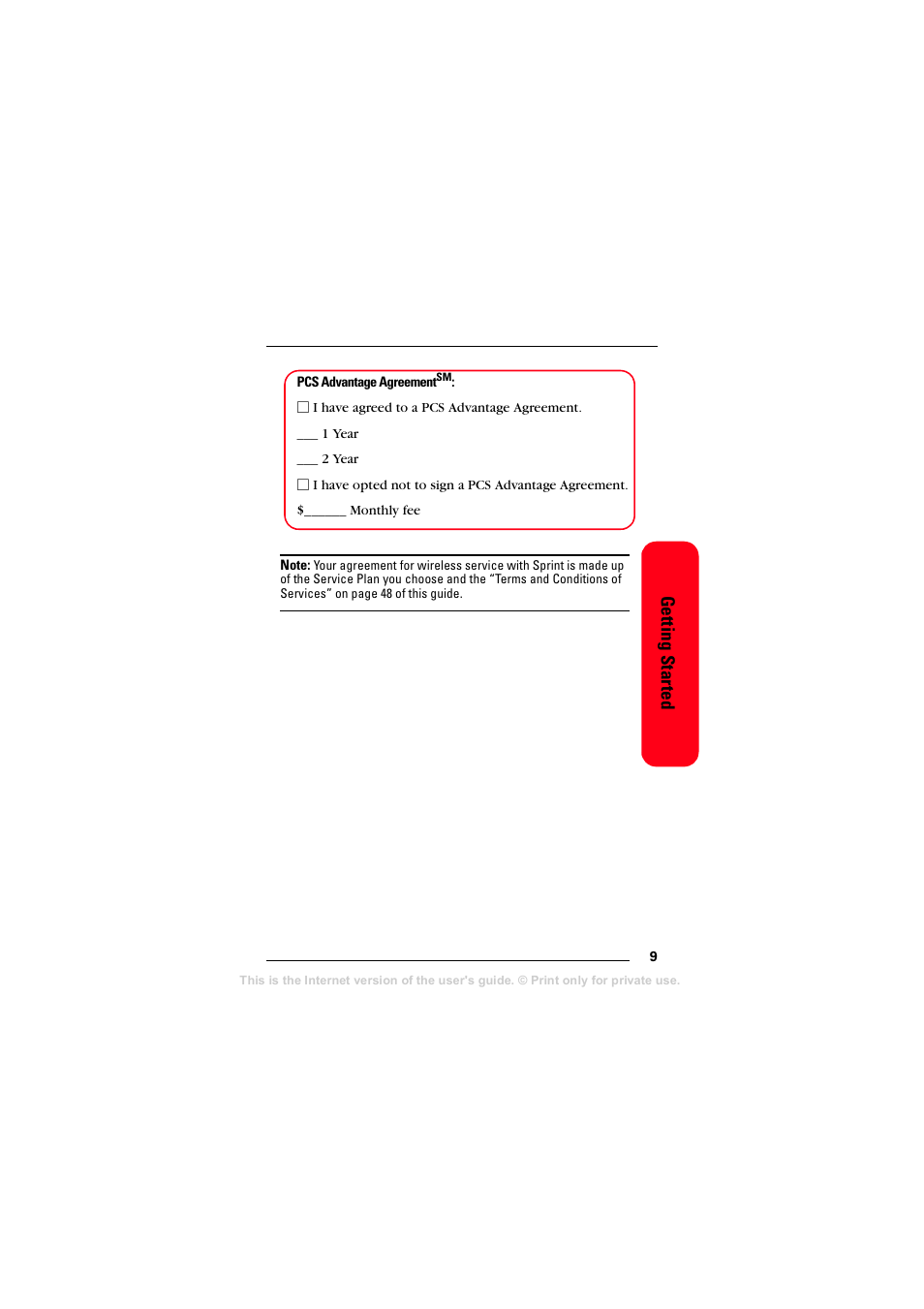 Getti ng s tarted | Sprint Nextel T608 User Manual | Page 15 / 157