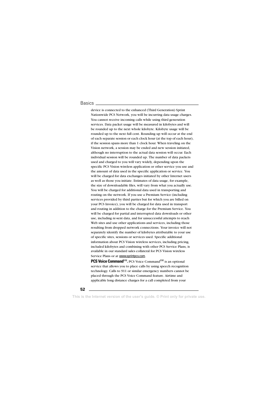 Basics | Sprint Nextel T608 User Manual | Page 58 / 157