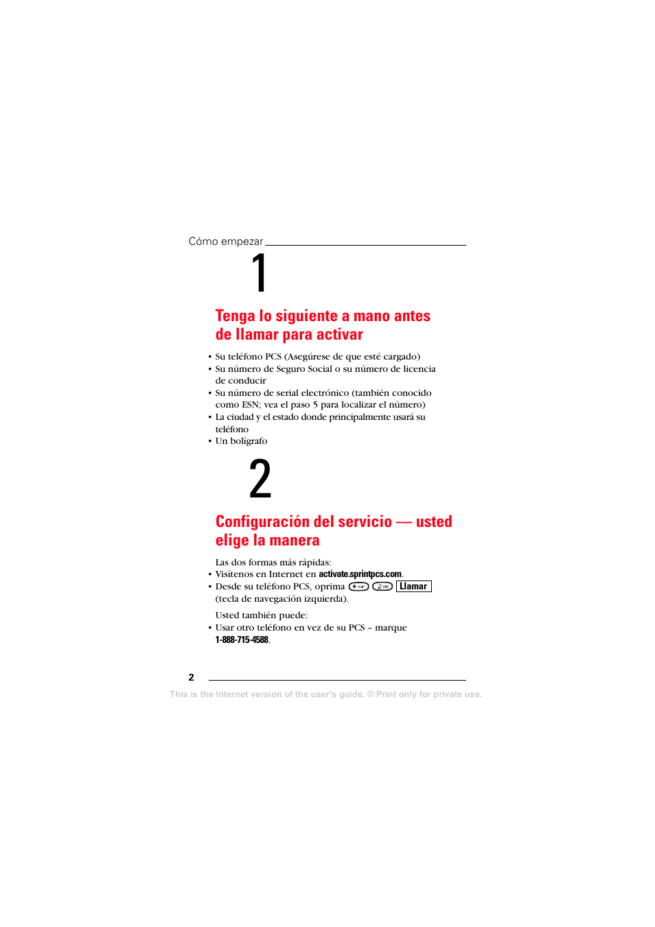 Configuración del servicio - usted elige la manera, Configuración del servicio — usted elige la manera | Sprint Nextel T608 User Manual | Page 84 / 157