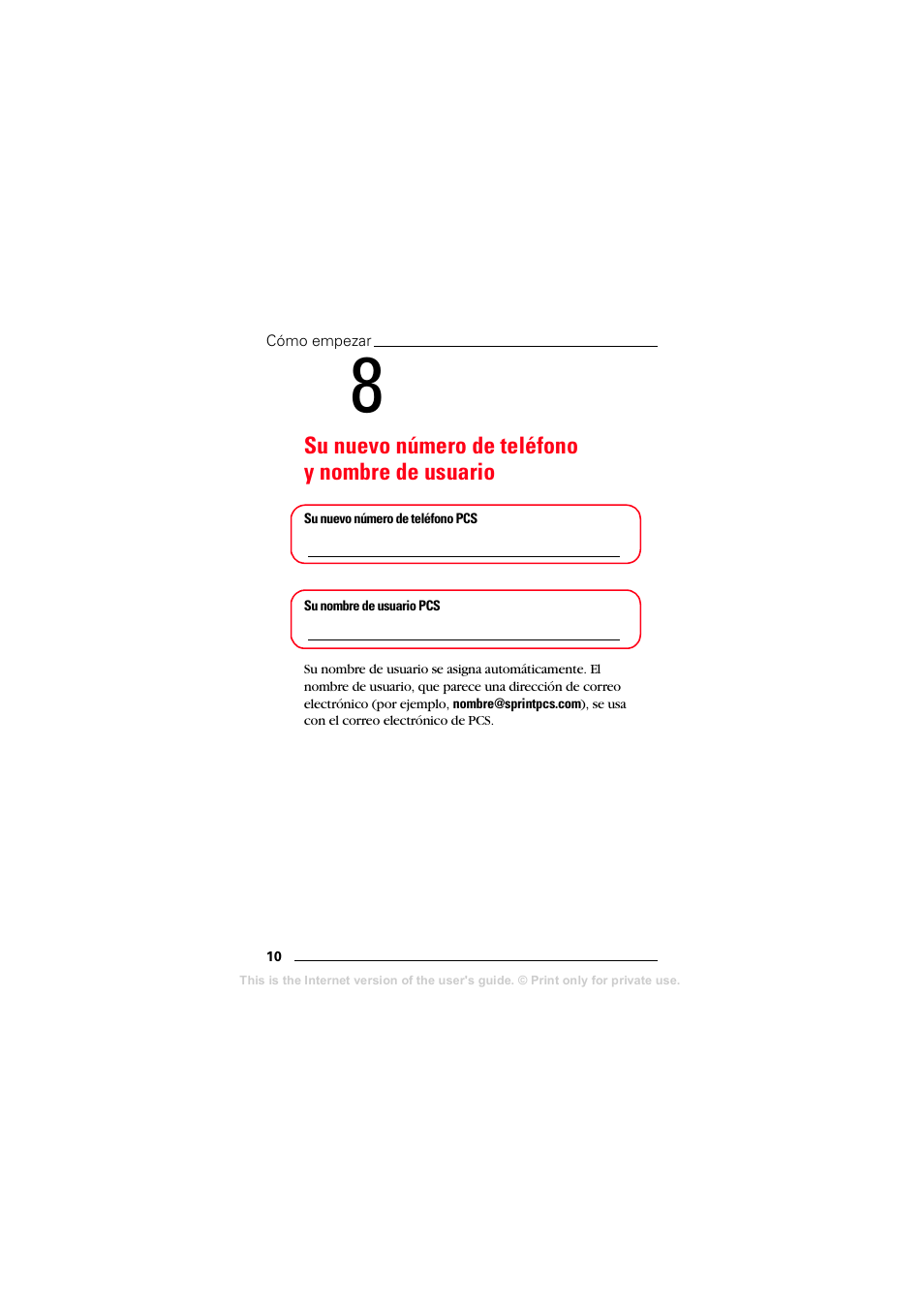 Su nuevo número de teléfono y nombre de usuario | Sprint Nextel T608 User Manual | Page 92 / 157