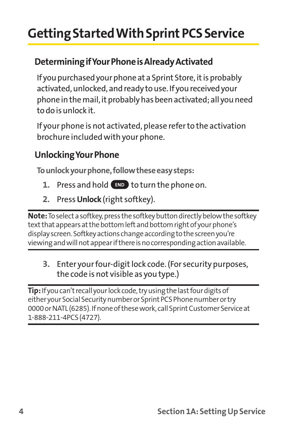 Getting started with sprint pcs service | Sprint Nextel SPRINT PCS PM-225 User Manual | Page 13 / 217