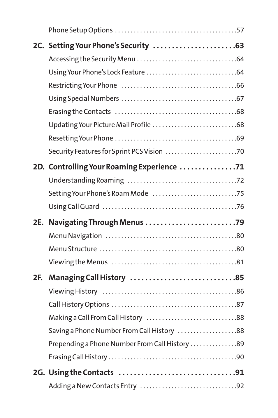 Sprint Nextel SPRINT PCS PM-225 User Manual | Page 5 / 217