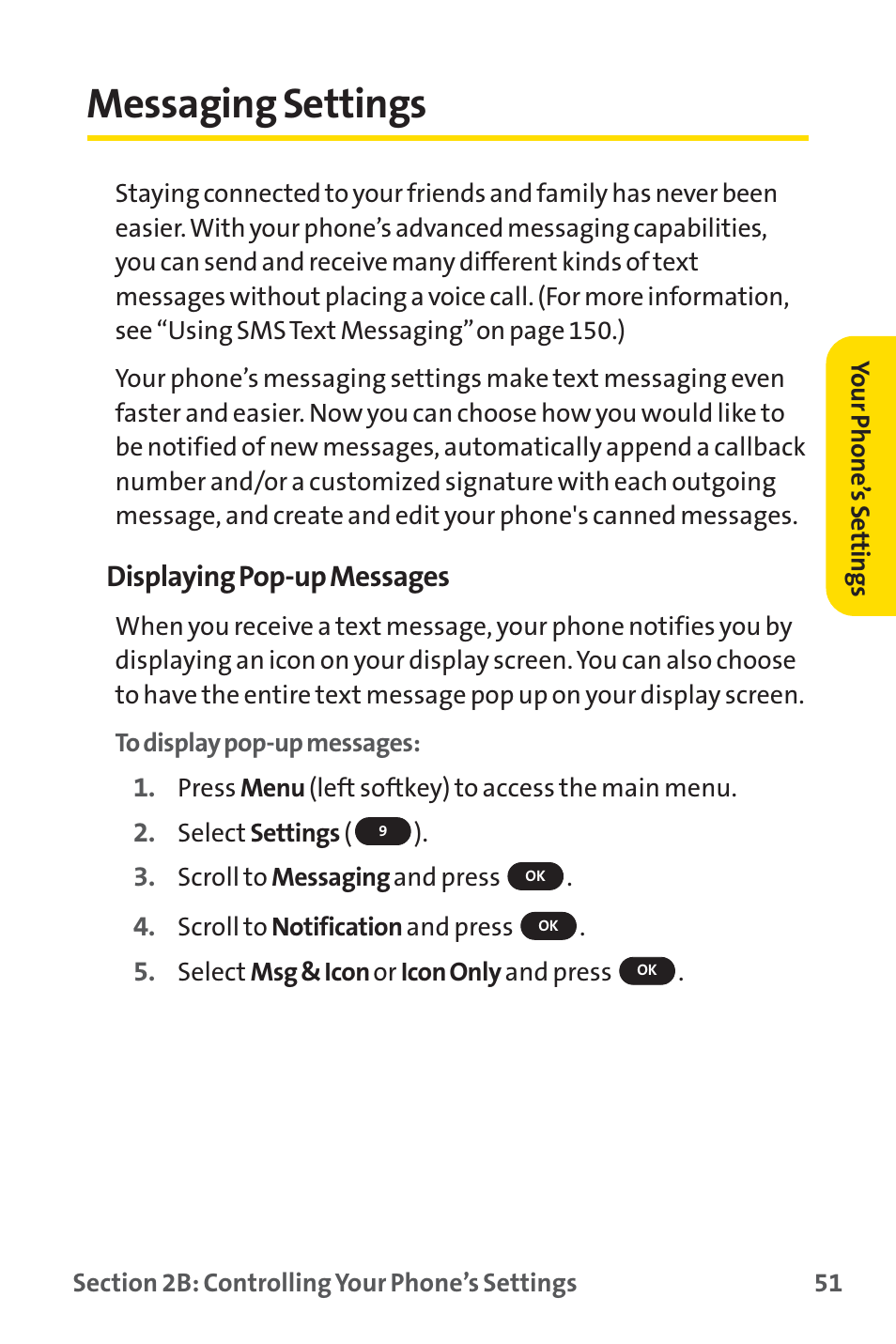 Messaging settings | Sprint Nextel SPRINT PCS PM-225 User Manual | Page 60 / 217