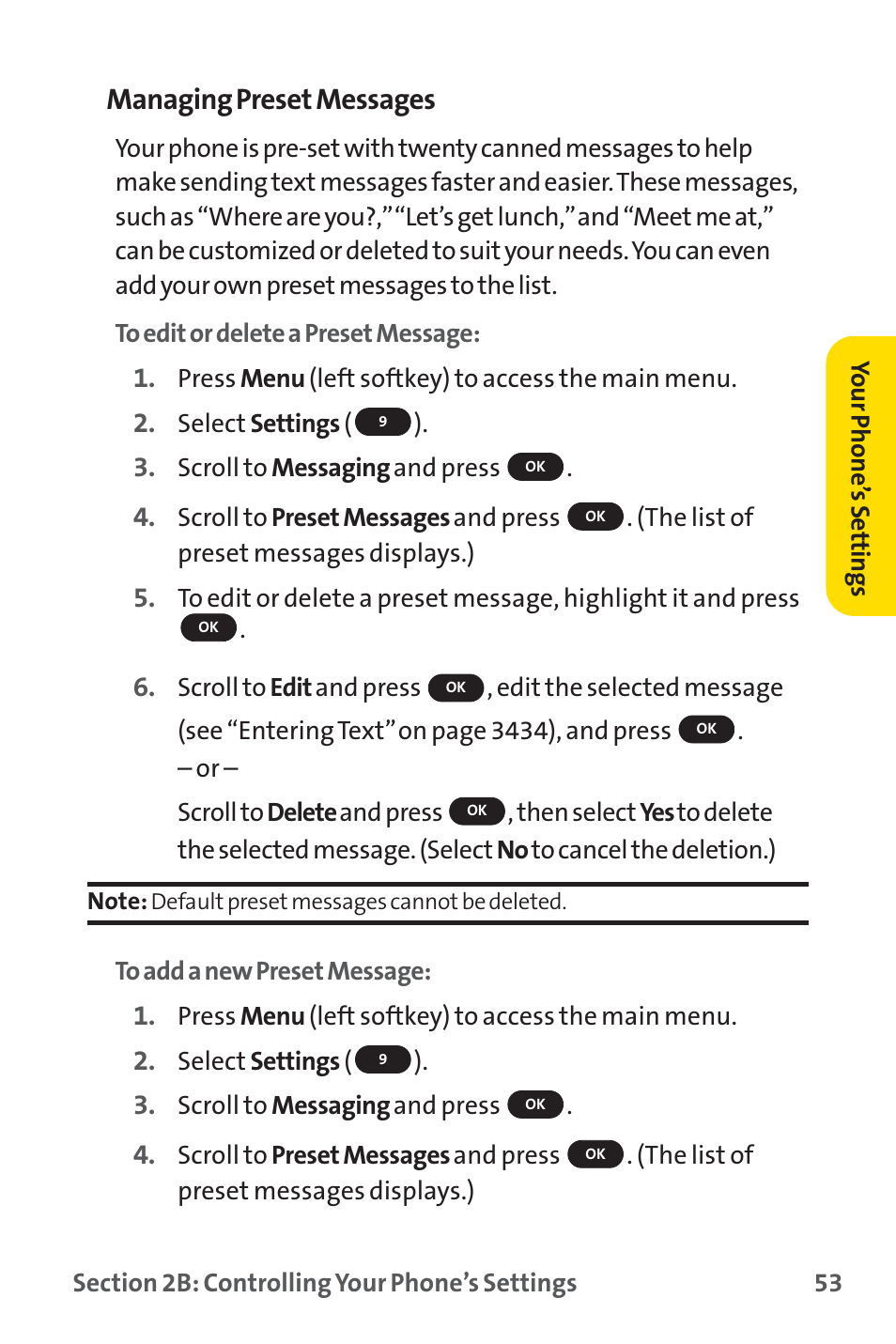 Managing preset messages | Sprint Nextel SPRINT PCS PM-225 User Manual | Page 62 / 217