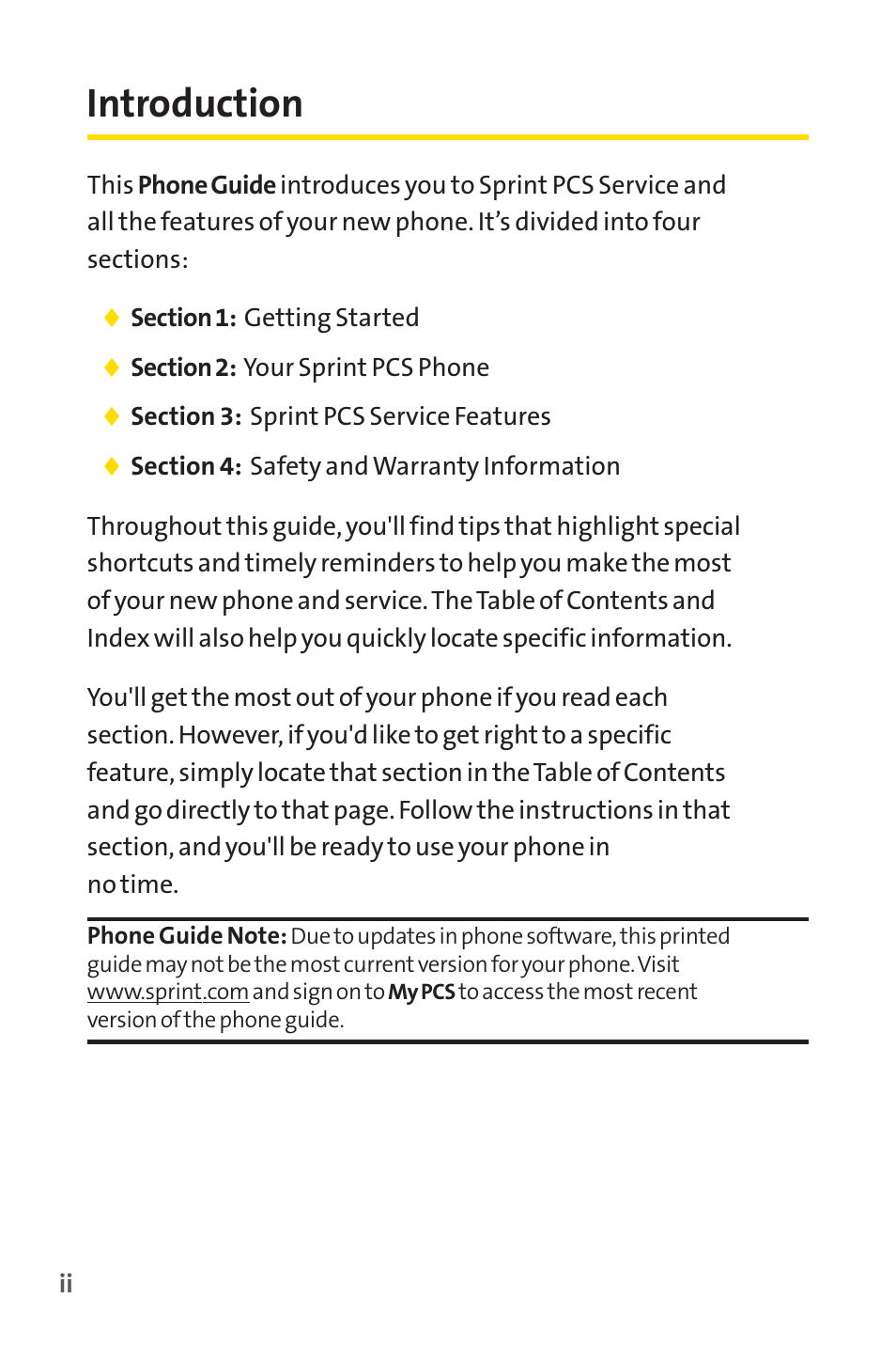 Introduction | Sprint Nextel SPRINT PCS PM-225 User Manual | Page 9 / 217