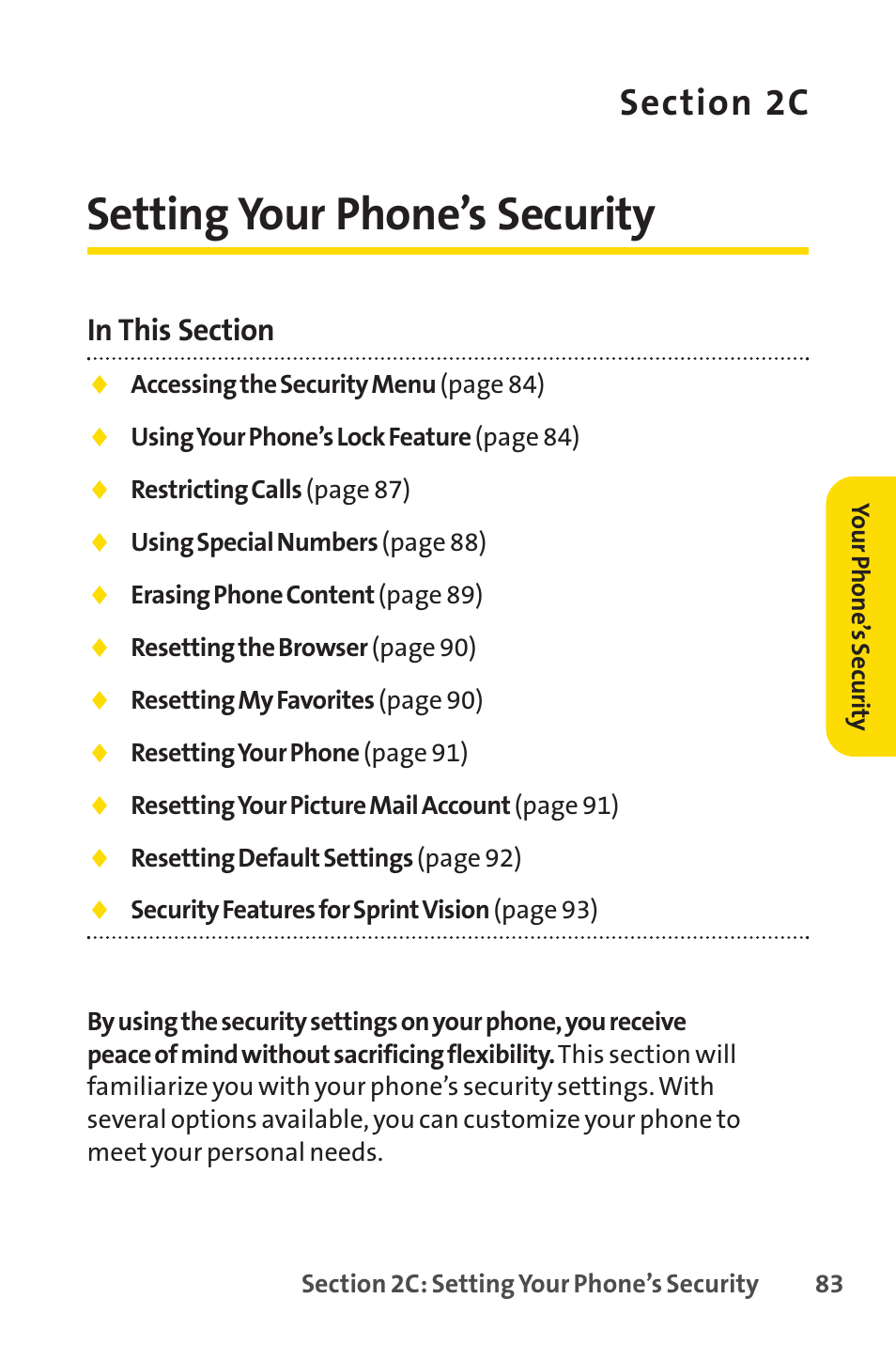 Setting your phone’s security, 2c. setting your phone’s security | Sprint Nextel Cell Phone User Manual | Page 101 / 336