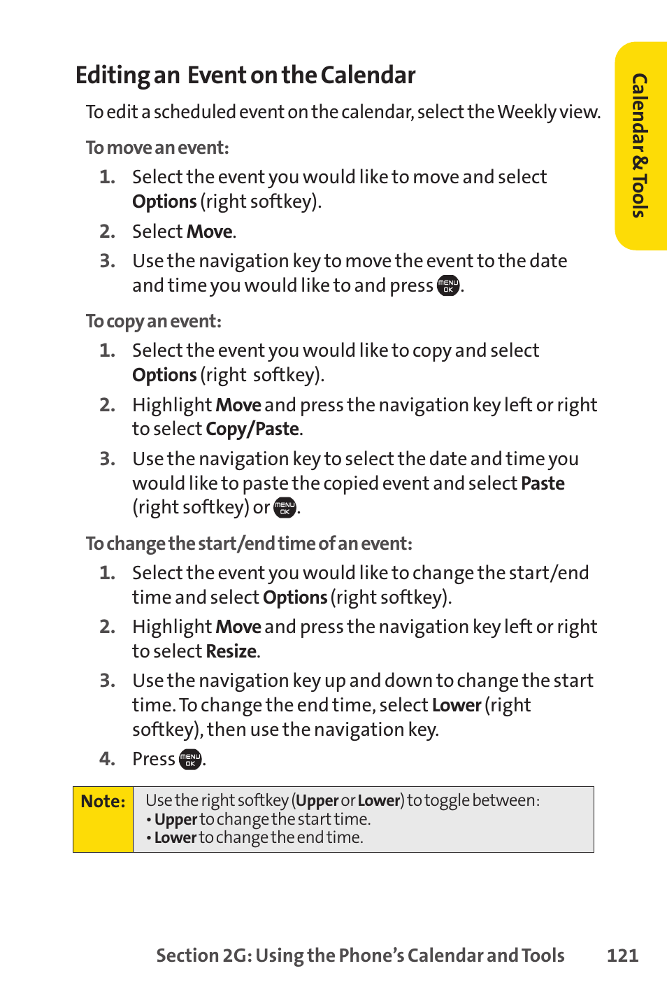 Editing an event on the calendar | Sprint Nextel Cell Phone User Manual | Page 139 / 336