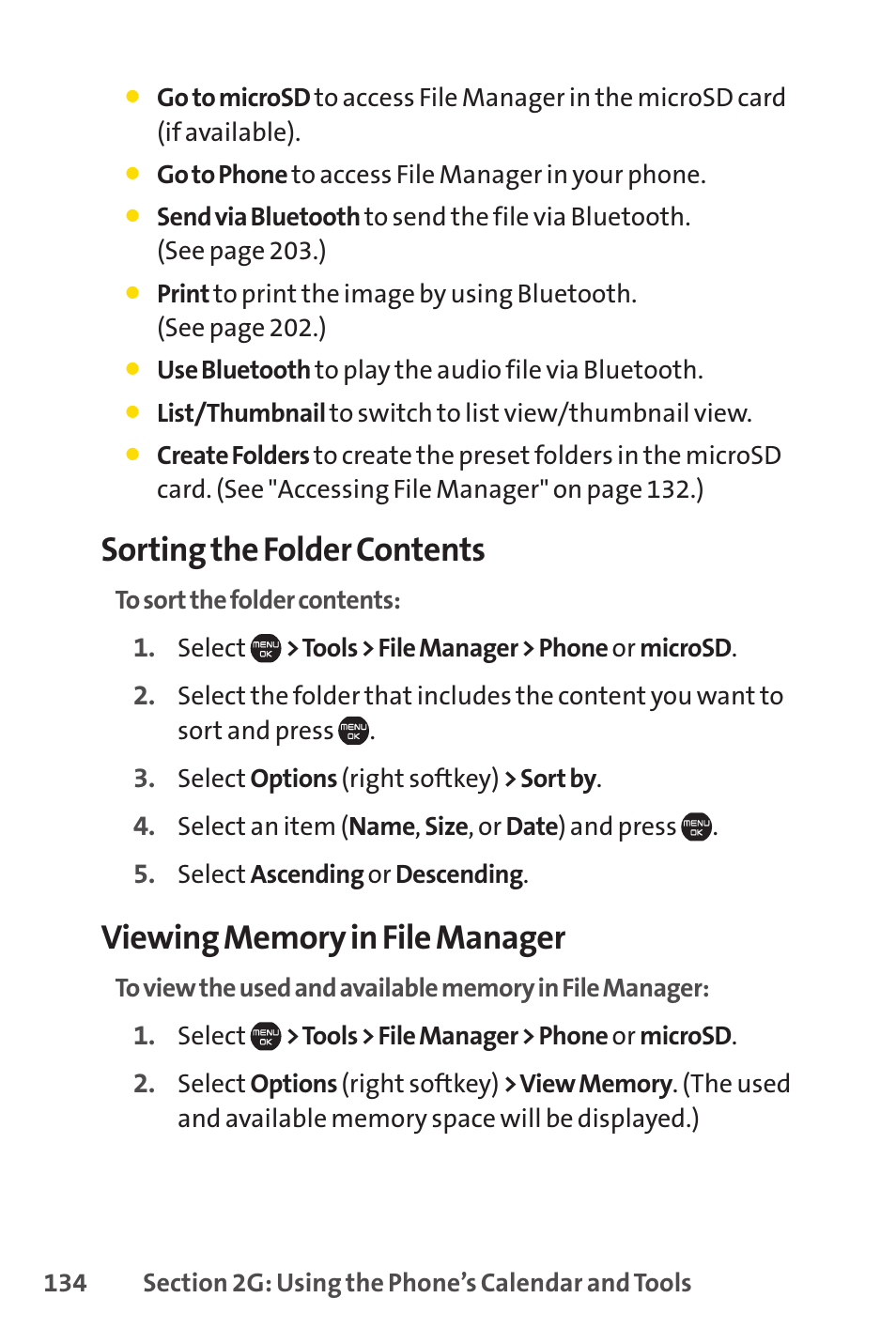 Sorting the folder contents | Sprint Nextel Cell Phone User Manual | Page 152 / 336