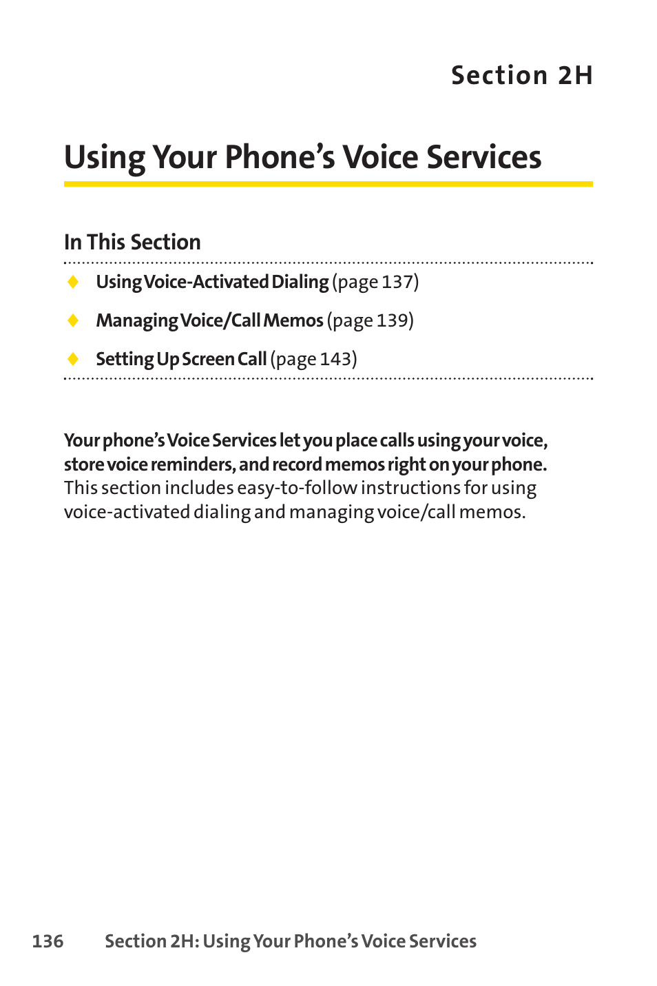 Using your phone’s voice services, 2h. using your phone’s voice services | Sprint Nextel Cell Phone User Manual | Page 154 / 336