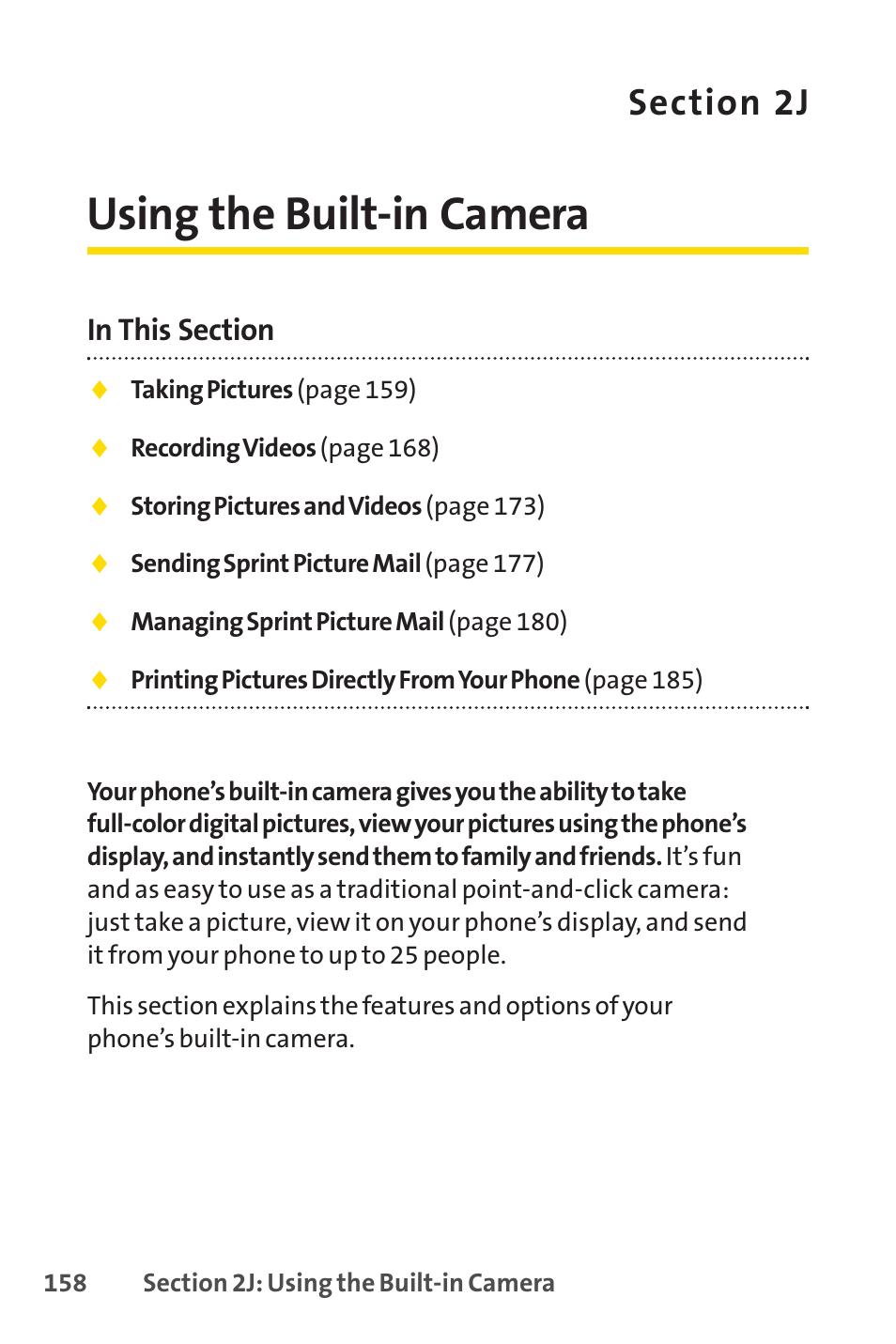 Using the built-in camera, 2j. using the built-in camera | Sprint Nextel Cell Phone User Manual | Page 176 / 336