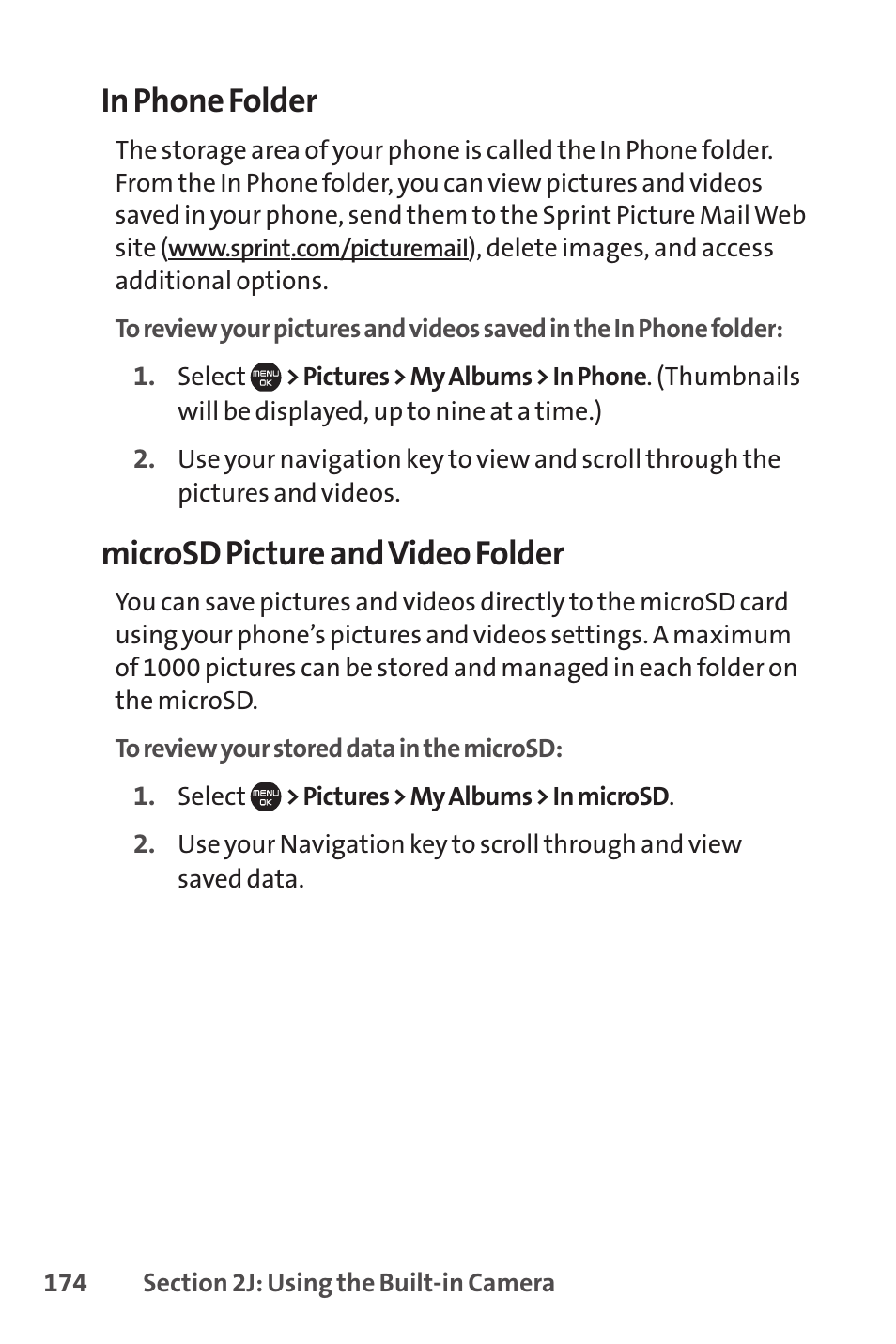 Microsd picture and video folder | Sprint Nextel Cell Phone User Manual | Page 192 / 336