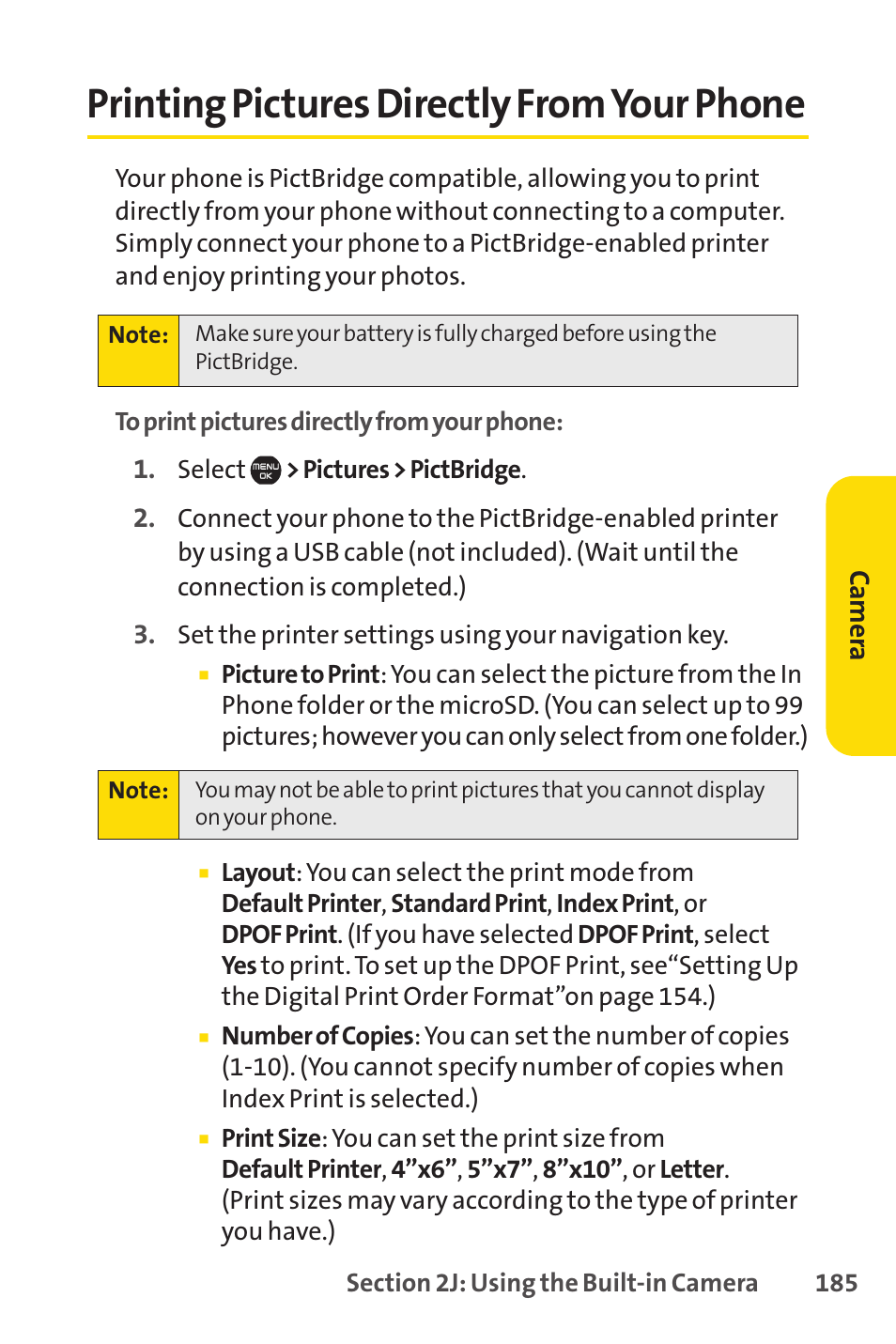 Printing pictures directly from your phone | Sprint Nextel Cell Phone User Manual | Page 203 / 336