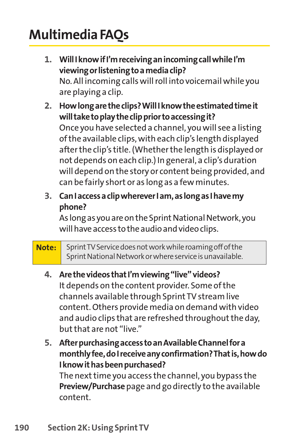 Multimedia faqs | Sprint Nextel Cell Phone User Manual | Page 208 / 336