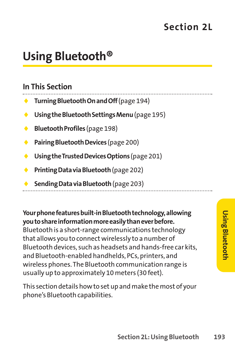 Using bluetooth, 2l. using bluetooth | Sprint Nextel Cell Phone User Manual | Page 211 / 336