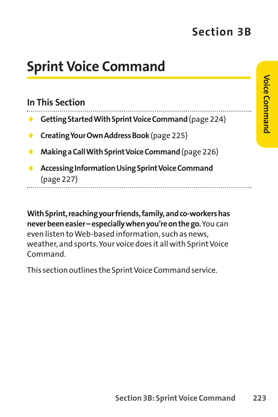 Sprint voice command, 3b. sprint voice command | Sprint Nextel Cell Phone User Manual | Page 241 / 336