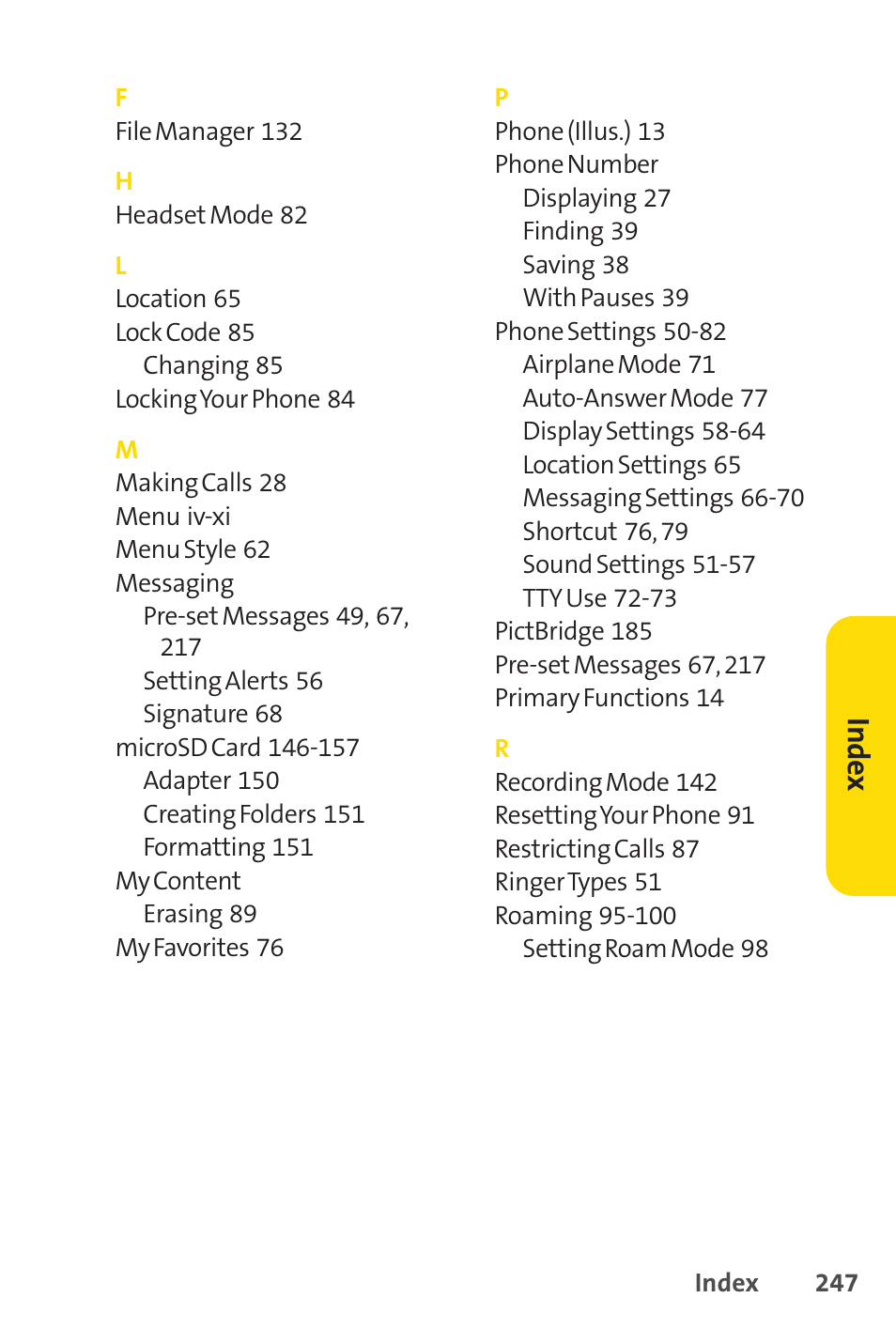 Sprint Nextel Cell Phone User Manual | Page 265 / 336