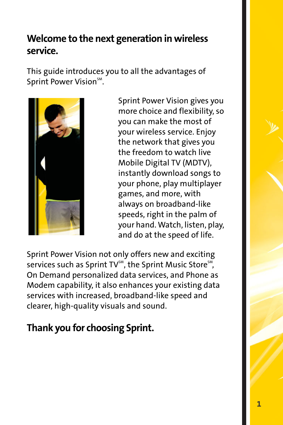 Welcome, Welcome to the next generation in wireless service | Sprint Nextel Cell Phone User Manual | Page 273 / 336