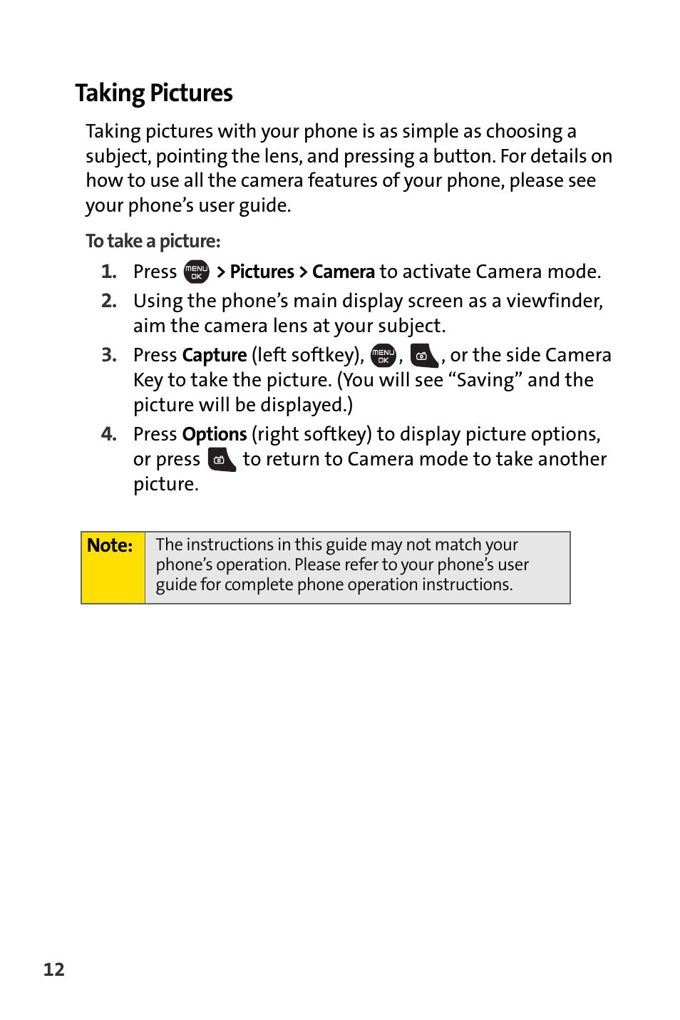 Taking pictures | Sprint Nextel Cell Phone User Manual | Page 284 / 336