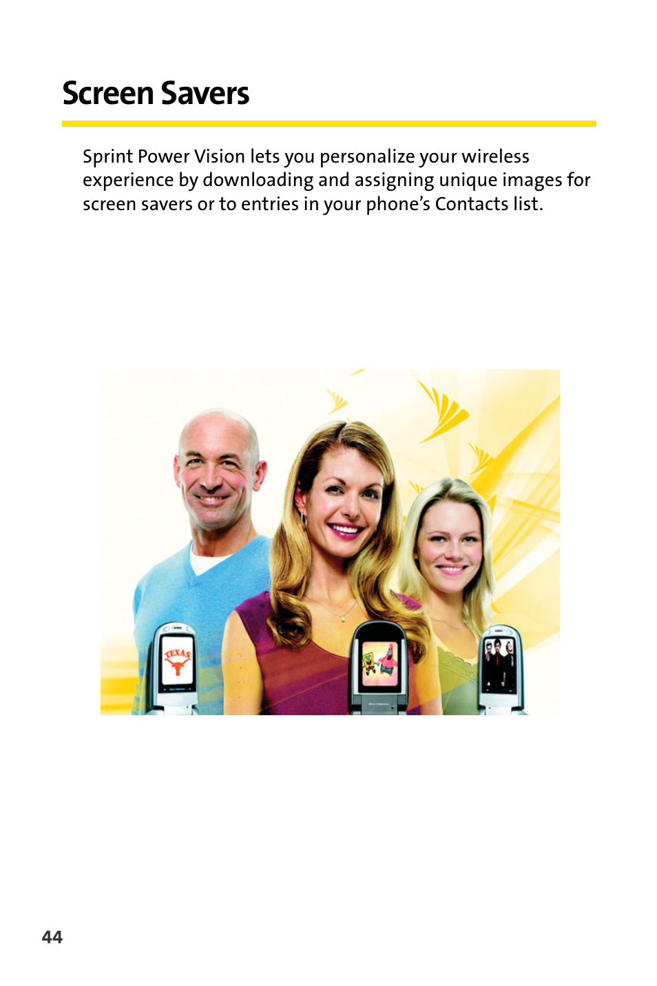Screen savers | Sprint Nextel Cell Phone User Manual | Page 316 / 336