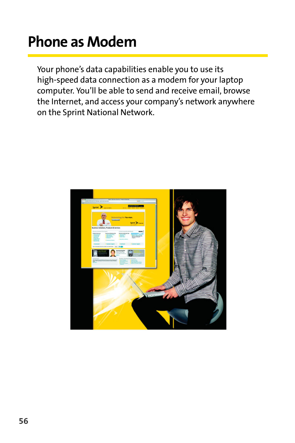 Phone as modem | Sprint Nextel Cell Phone User Manual | Page 328 / 336