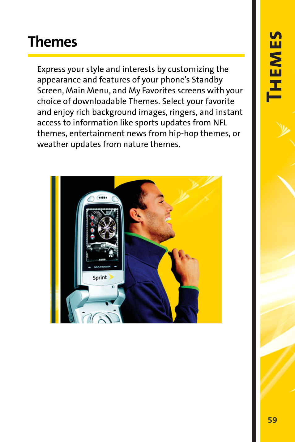 Themes, Th emes | Sprint Nextel Cell Phone User Manual | Page 331 / 336