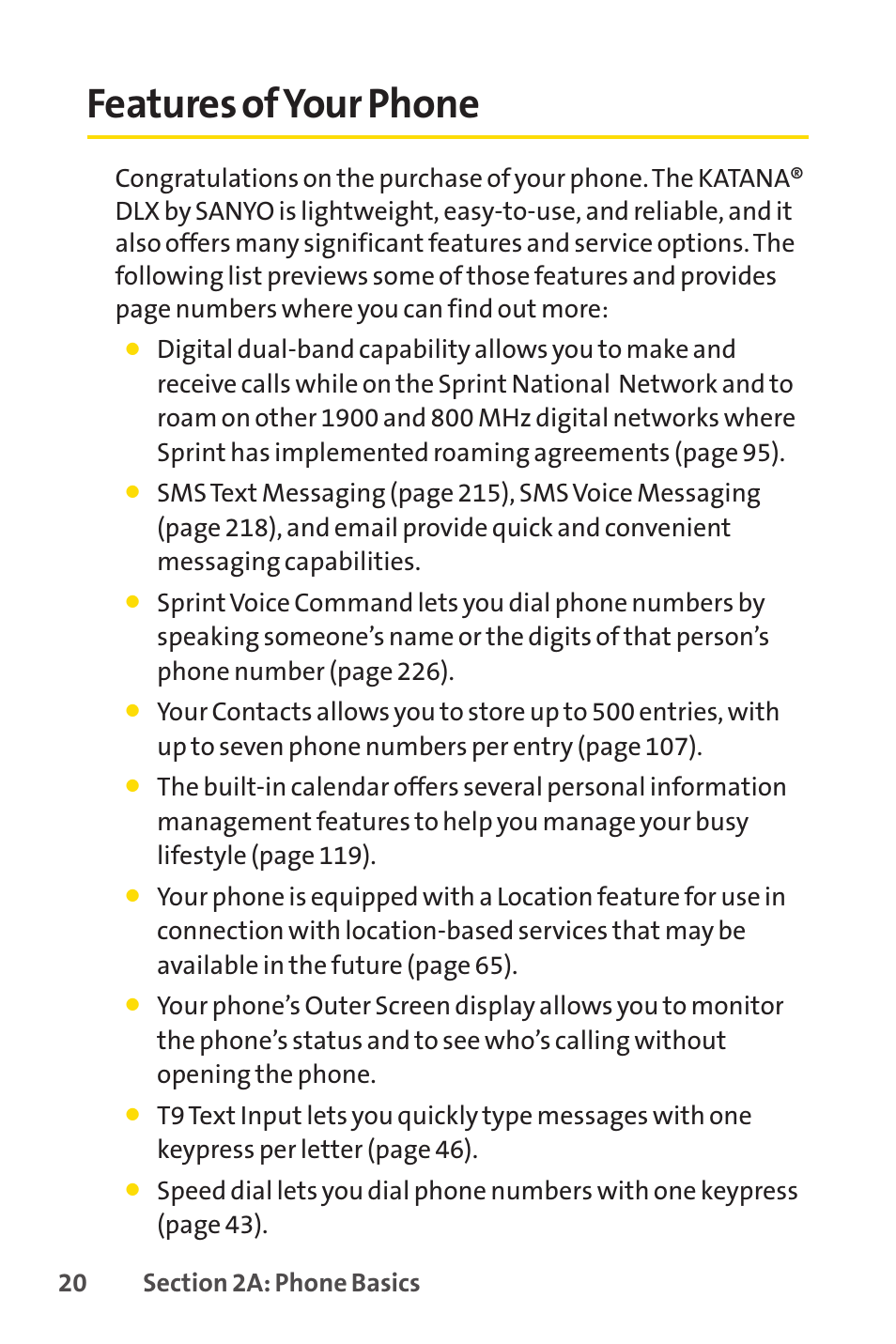 Features of your phone | Sprint Nextel Cell Phone User Manual | Page 38 / 336