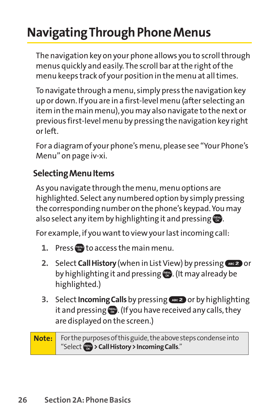 Navigating through phone menus | Sprint Nextel Cell Phone User Manual | Page 44 / 336