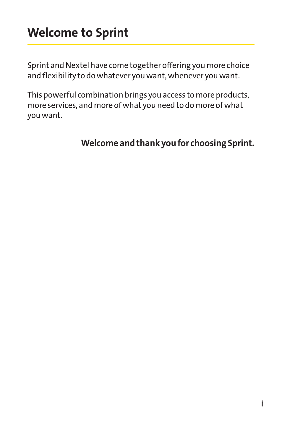 Welcome to sprint | Sprint Nextel Cell Phone User Manual | Page 7 / 336