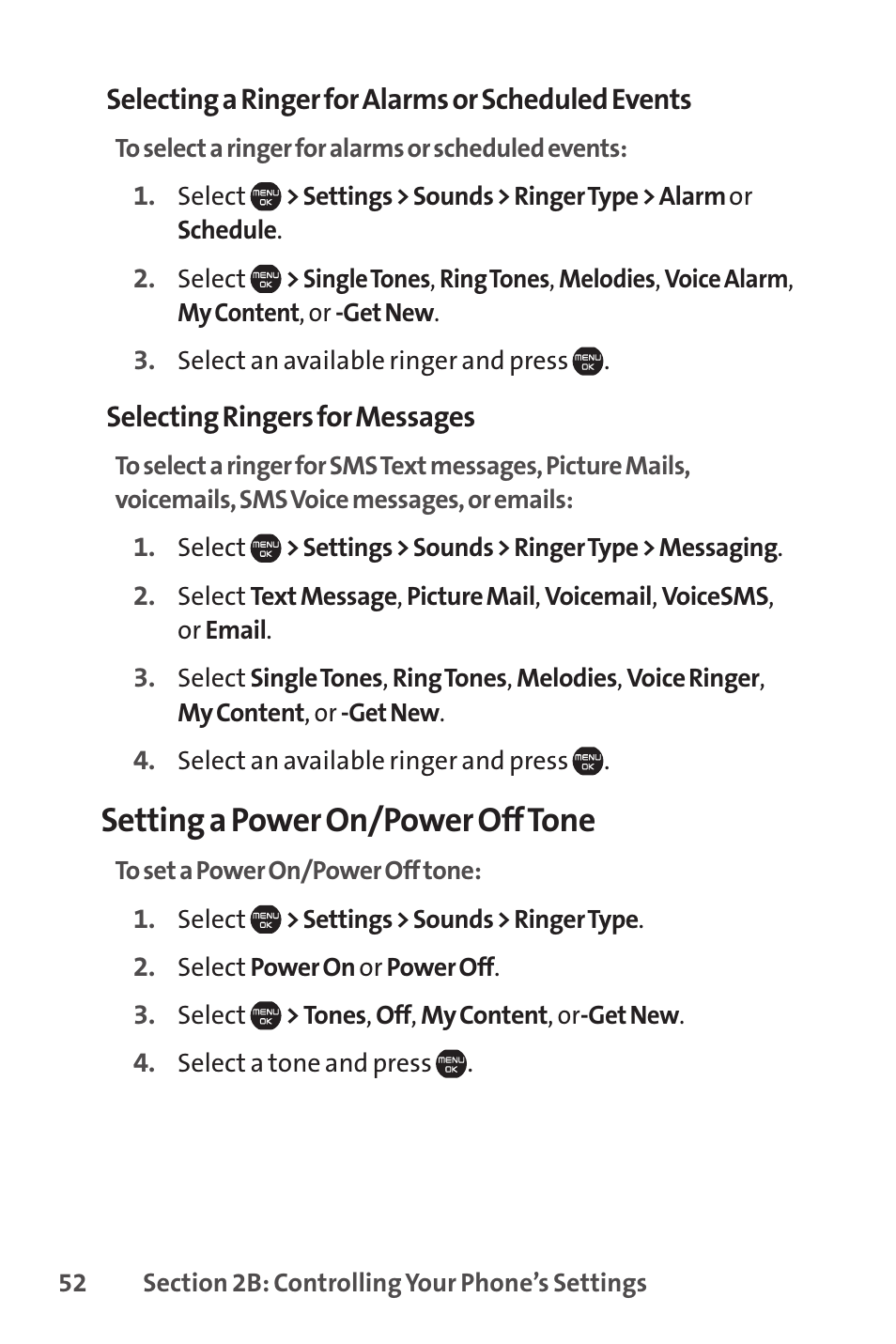 Setting a power on/power off tone | Sprint Nextel Cell Phone User Manual | Page 70 / 336