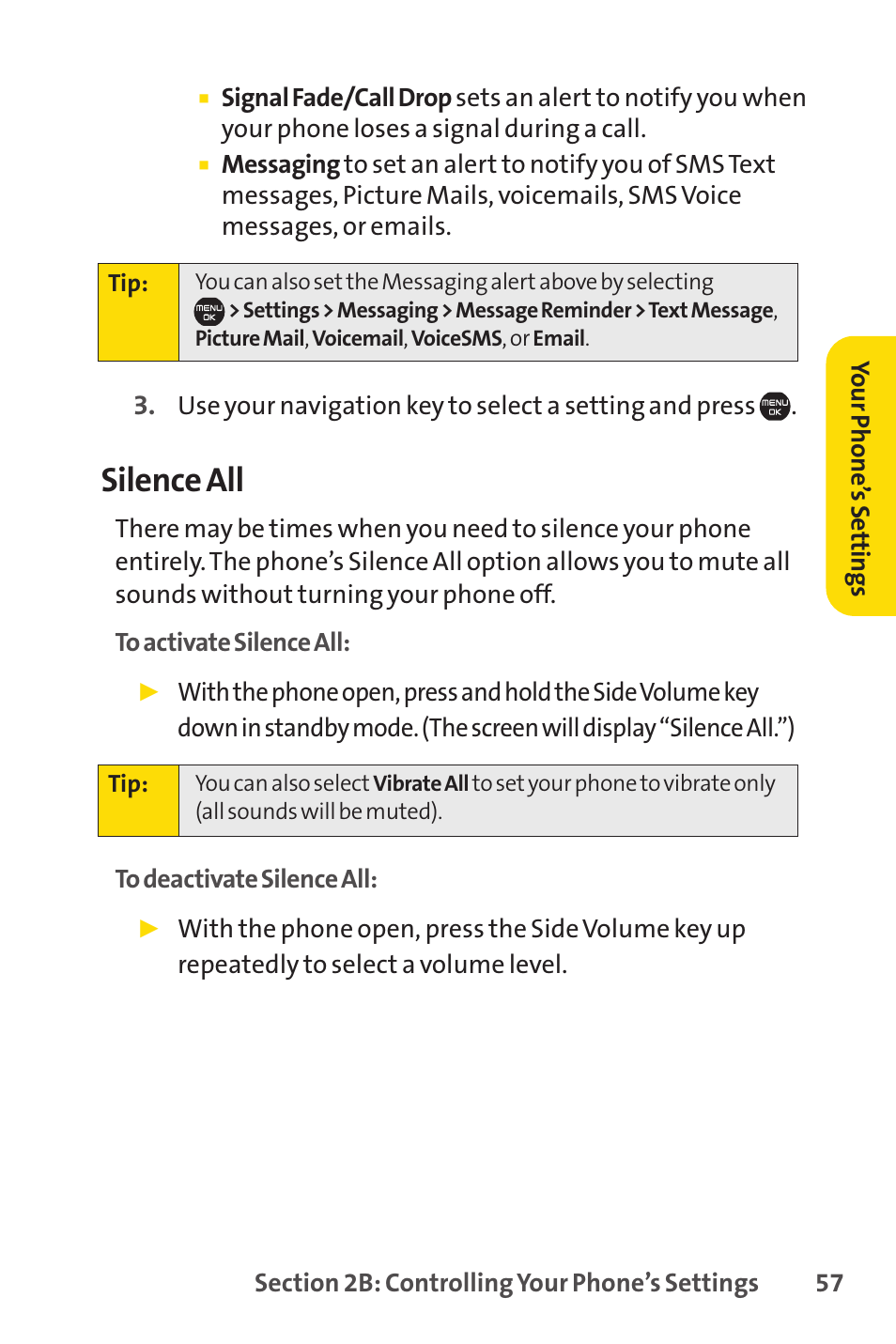 Silence all | Sprint Nextel Cell Phone User Manual | Page 75 / 336