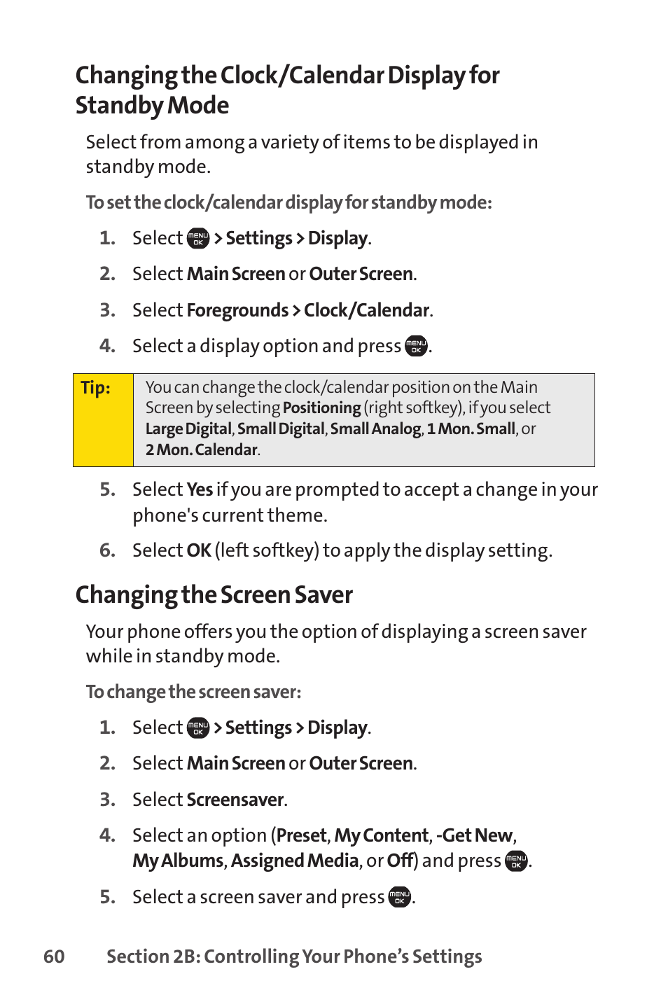 Changing the screen saver | Sprint Nextel Cell Phone User Manual | Page 78 / 336