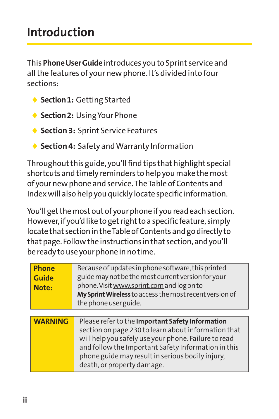 Introduction | Sprint Nextel Cell Phone User Manual | Page 8 / 336