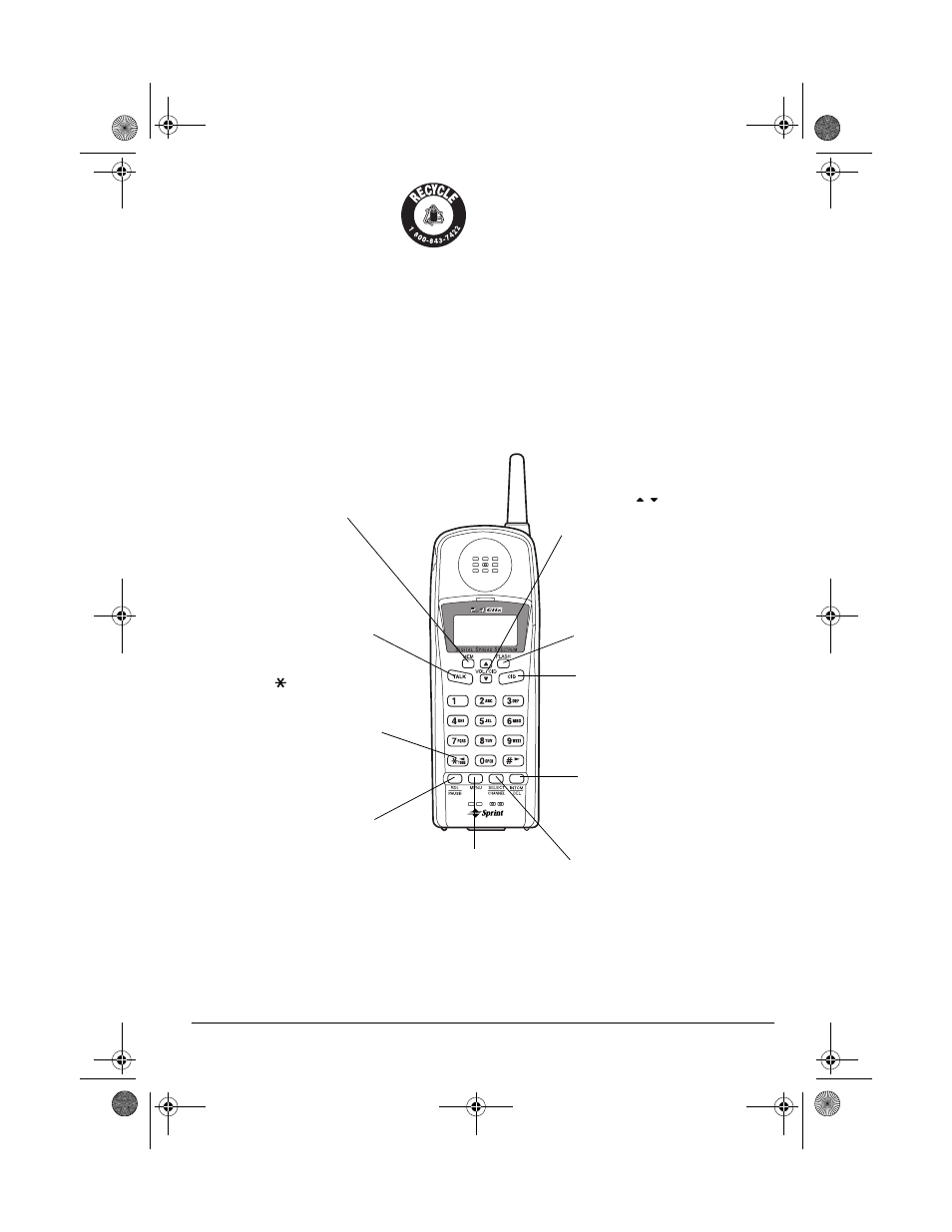 A quick look at the handset | Sprint Nextel 2.4 GHz Digital Spread Spectrum Dual Keypad Cordless Phone with Caller ID/Call Waiting User Manual | Page 11 / 24