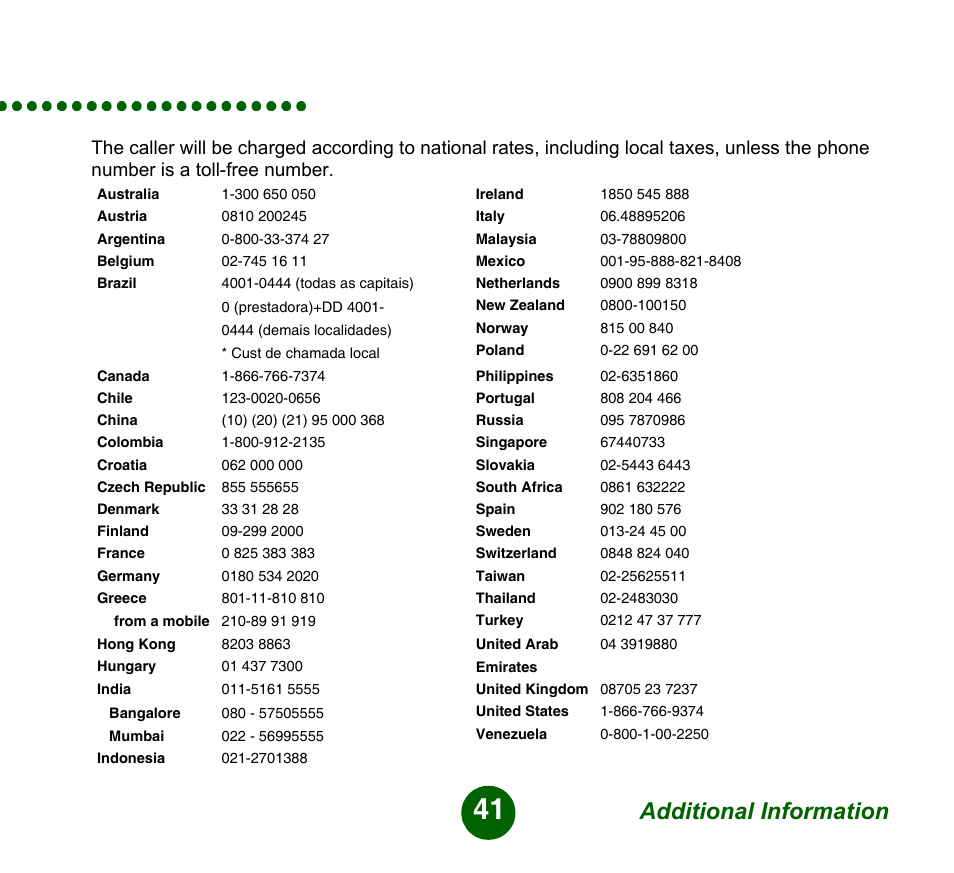 Additional information | Sprint Nextel GC89 User Manual | Page 41 / 41