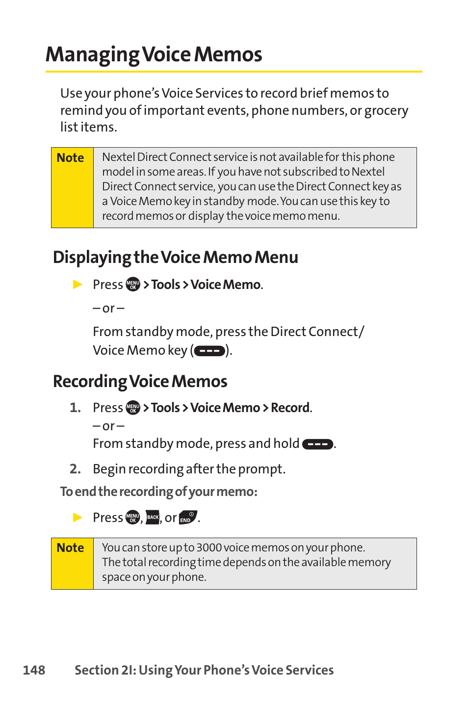 Managing voice memos | Sprint Nextel SANYO PRO-700 User Manual | Page 162 / 236