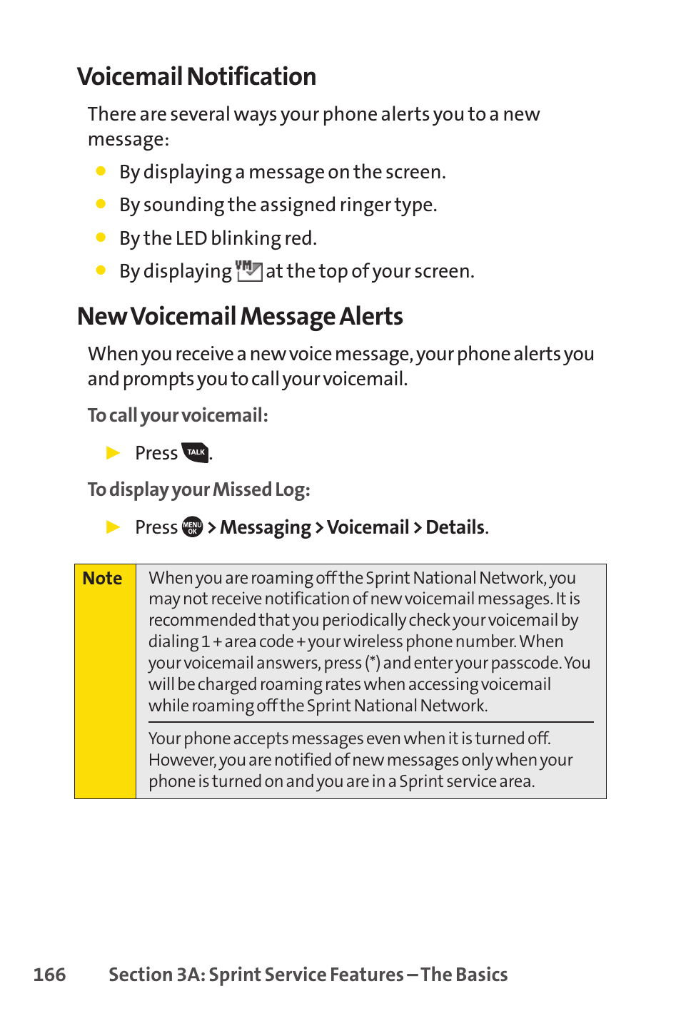 Voicemail notification, New voicemail message alerts | Sprint Nextel SANYO PRO-700 User Manual | Page 180 / 236