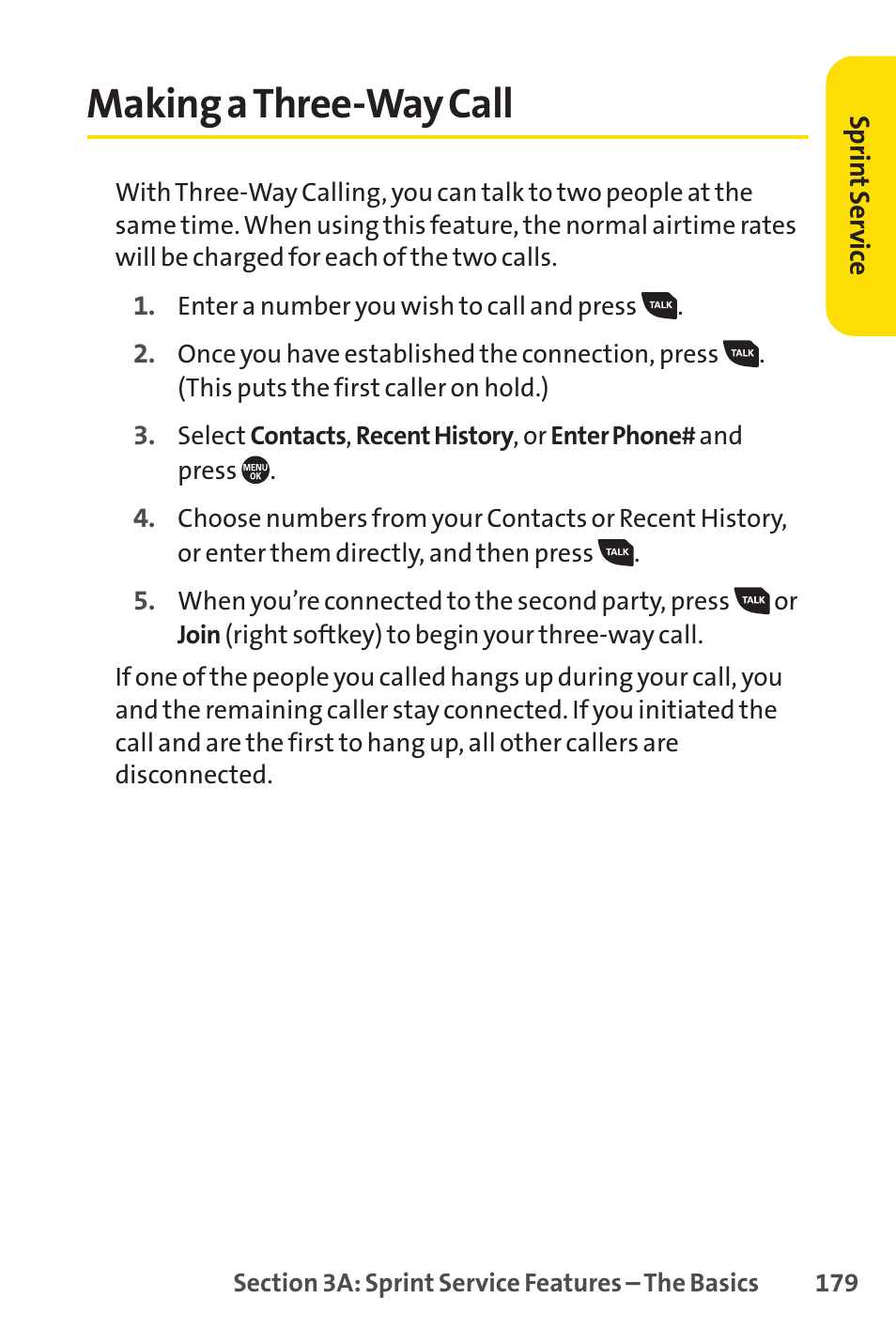 Making a three-way call, E 179) | Sprint Nextel SANYO PRO-700 User Manual | Page 193 / 236