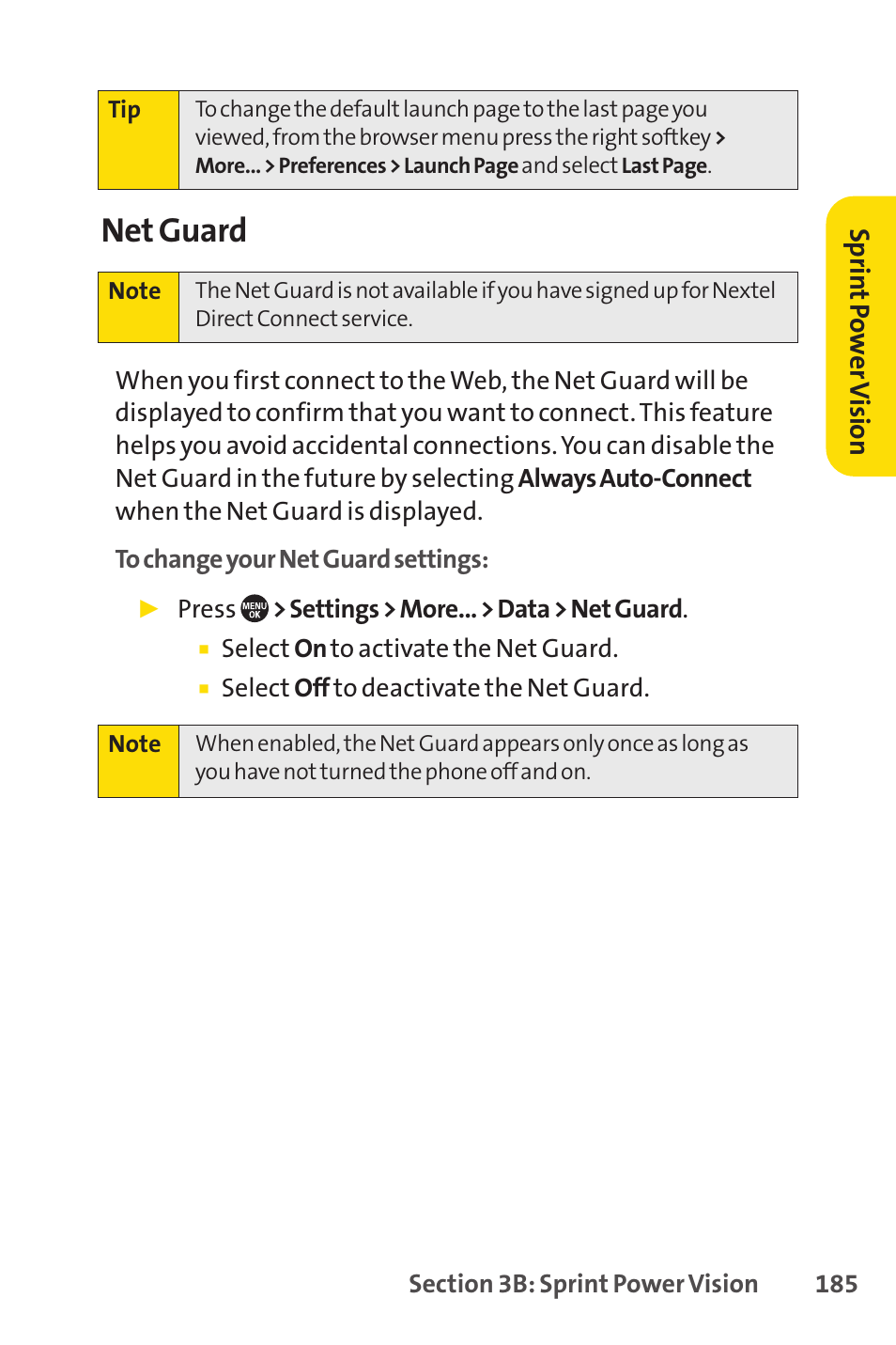 Net guard | Sprint Nextel SANYO PRO-700 User Manual | Page 199 / 236