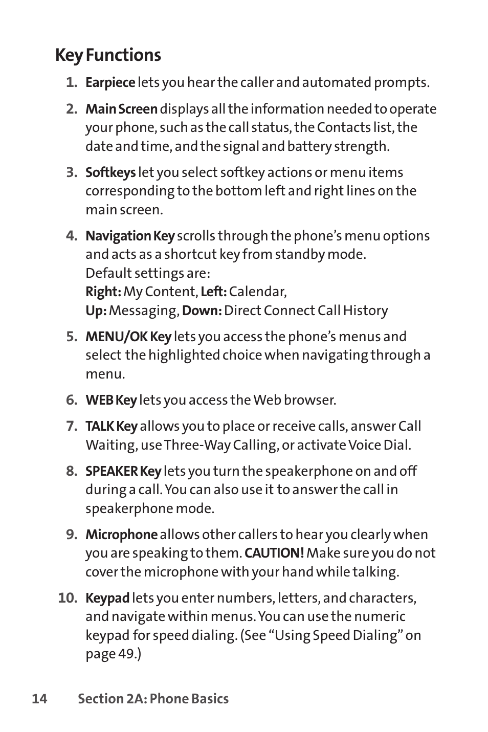 Key functions | Sprint Nextel SANYO PRO-700 User Manual | Page 28 / 236