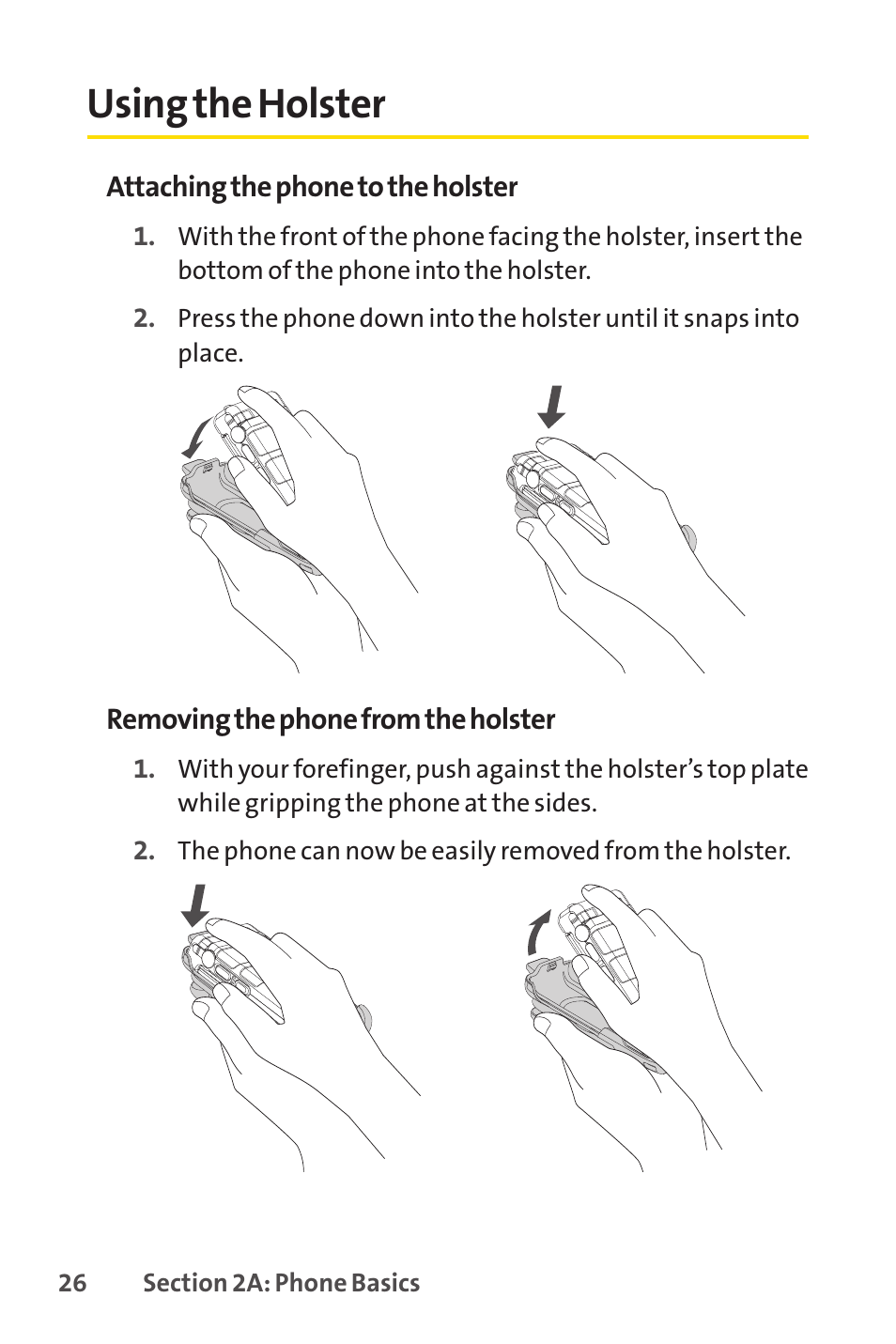Using the holster, E 26) | Sprint Nextel SANYO PRO-700 User Manual | Page 40 / 236