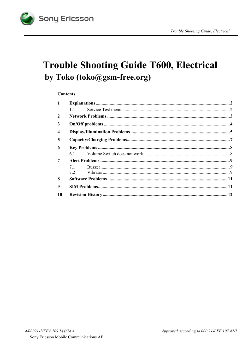 Sprint Nextel T600 User Manual | 12 pages