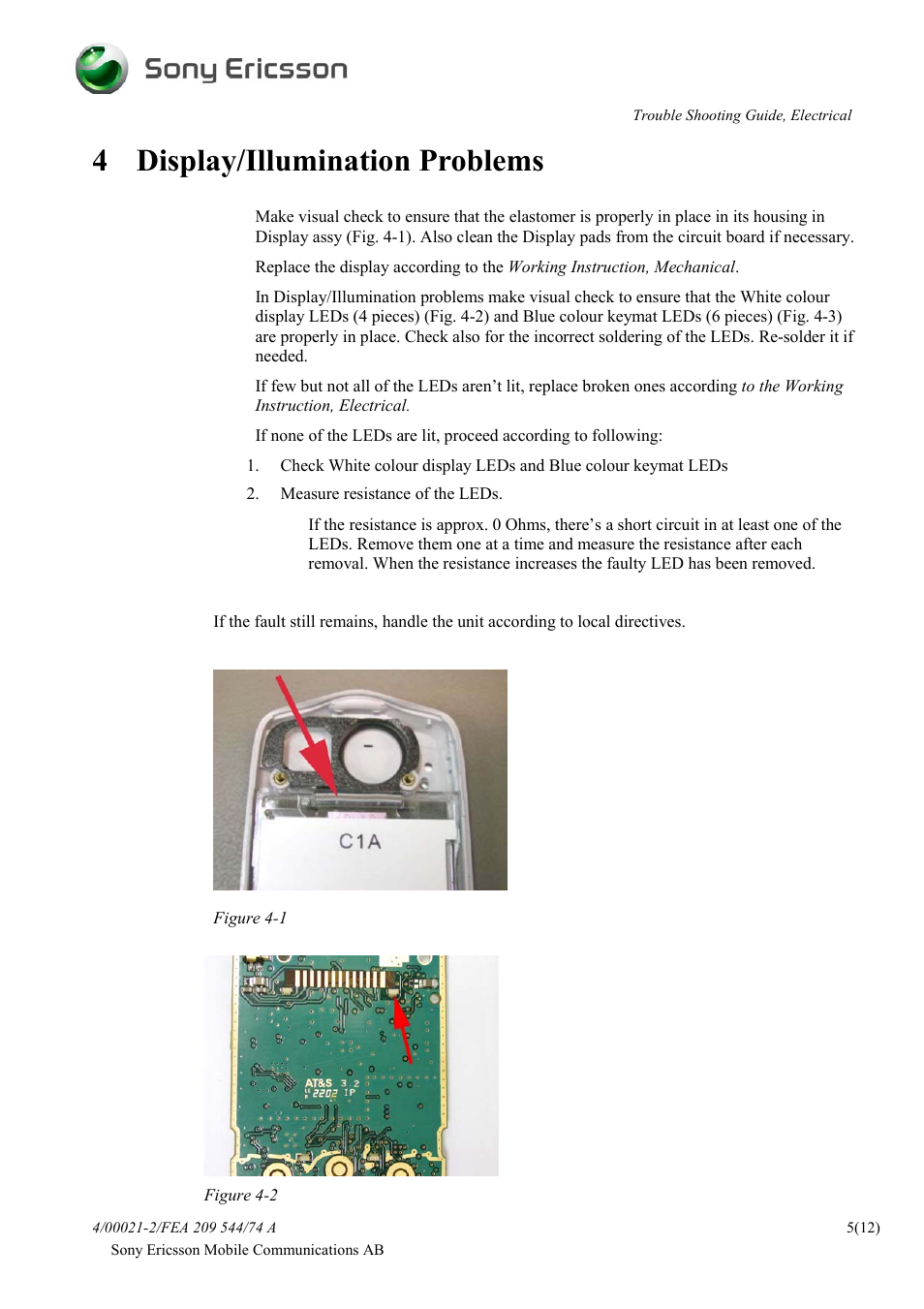 4 display/illumination problems | Sprint Nextel T600 User Manual | Page 5 / 12