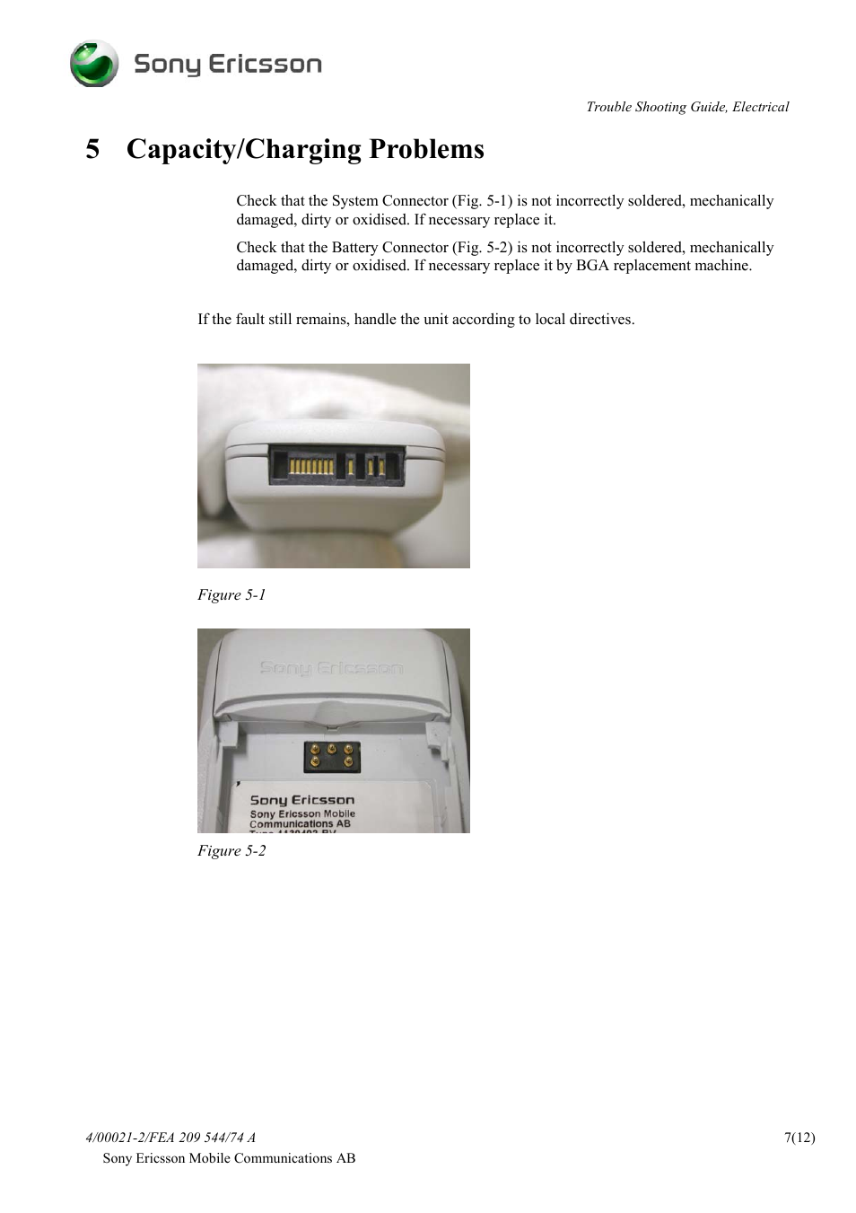 5 capacity/charging problems | Sprint Nextel T600 User Manual | Page 7 / 12
