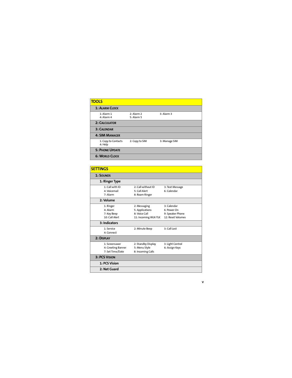 Tools, Settings | Sprint Nextel ic502 User Manual | Page 11 / 226