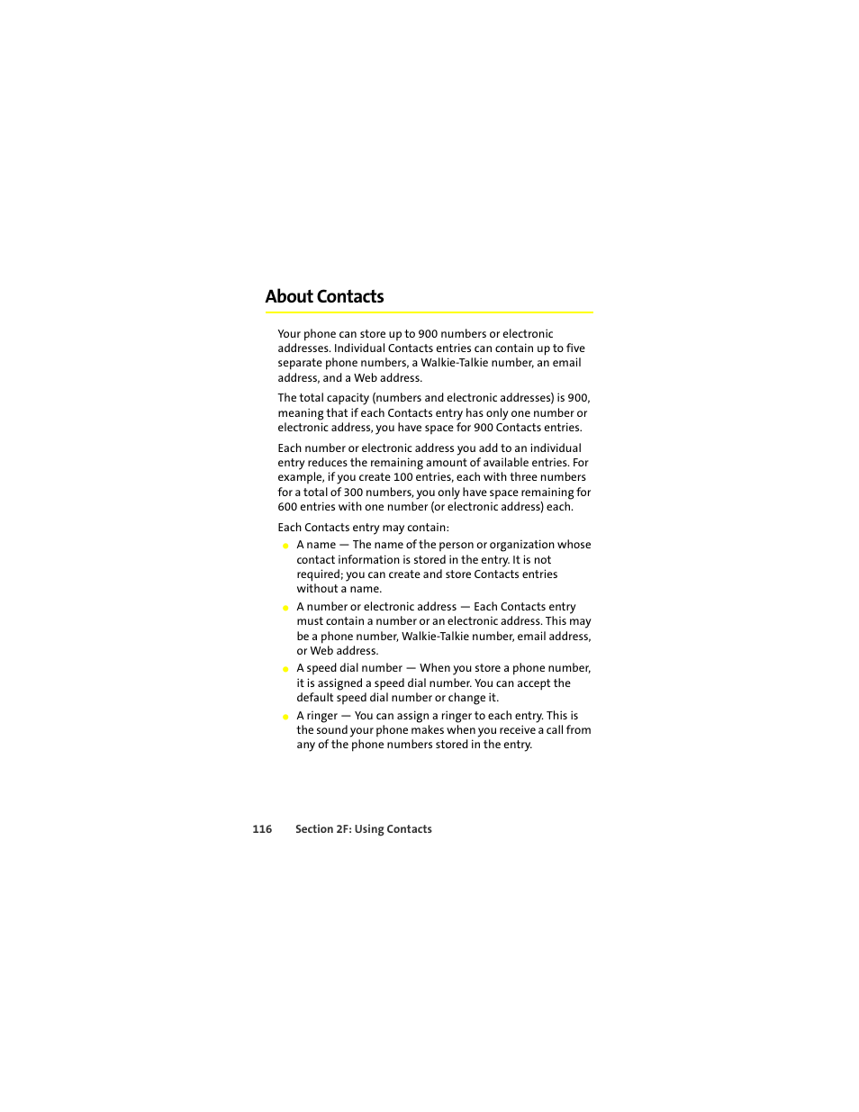 About contacts | Sprint Nextel ic502 User Manual | Page 130 / 226