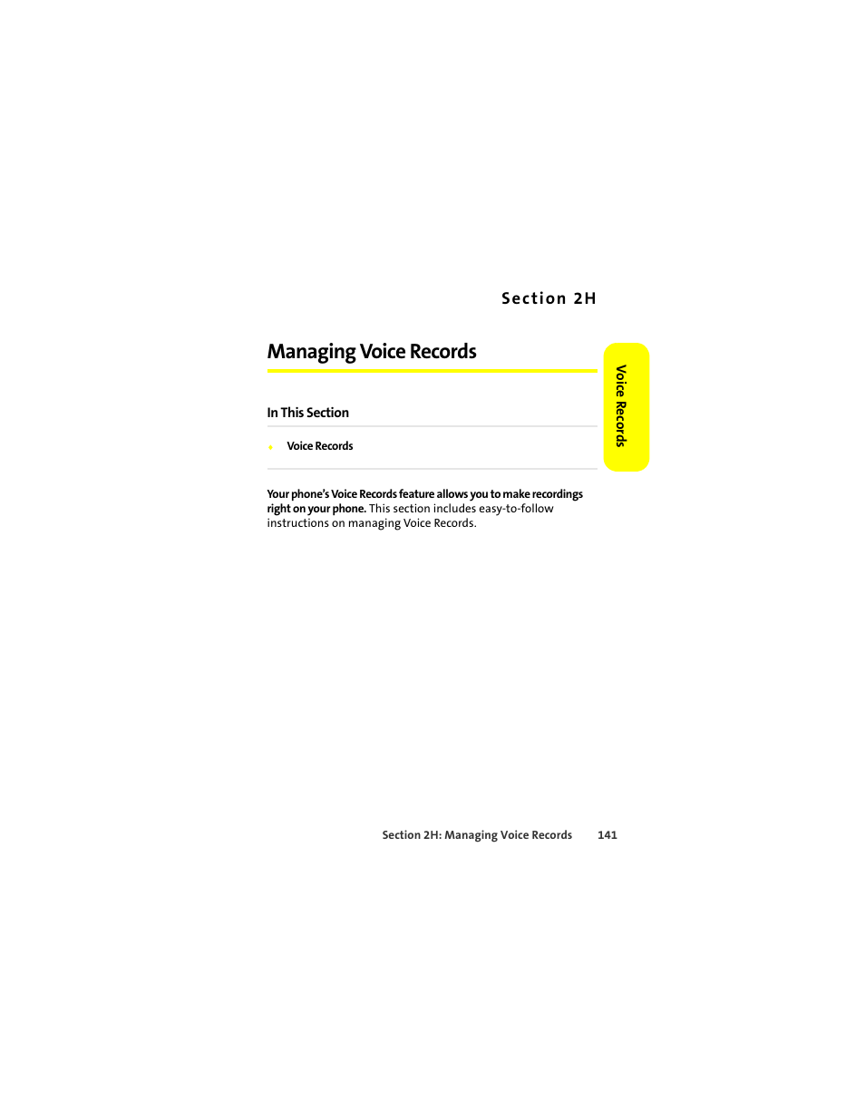 Managing voice records | Sprint Nextel ic502 User Manual | Page 155 / 226