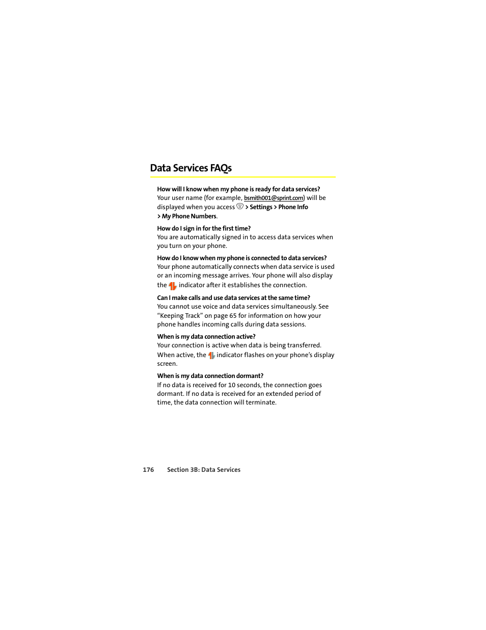 Data services faqs | Sprint Nextel ic502 User Manual | Page 190 / 226