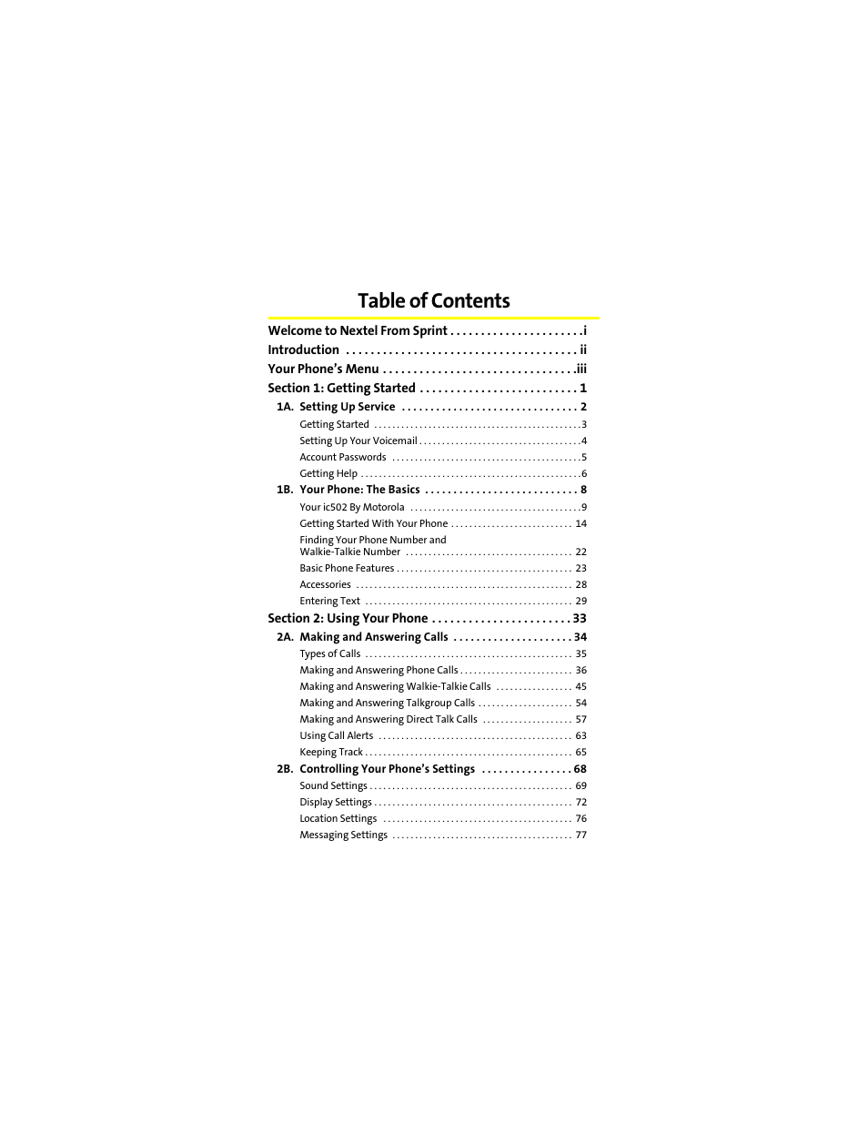 Sprint Nextel ic502 User Manual | Page 3 / 226