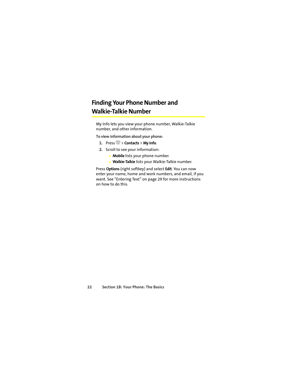 Finding your phone number and walkie-talkie number | Sprint Nextel ic502 User Manual | Page 36 / 226