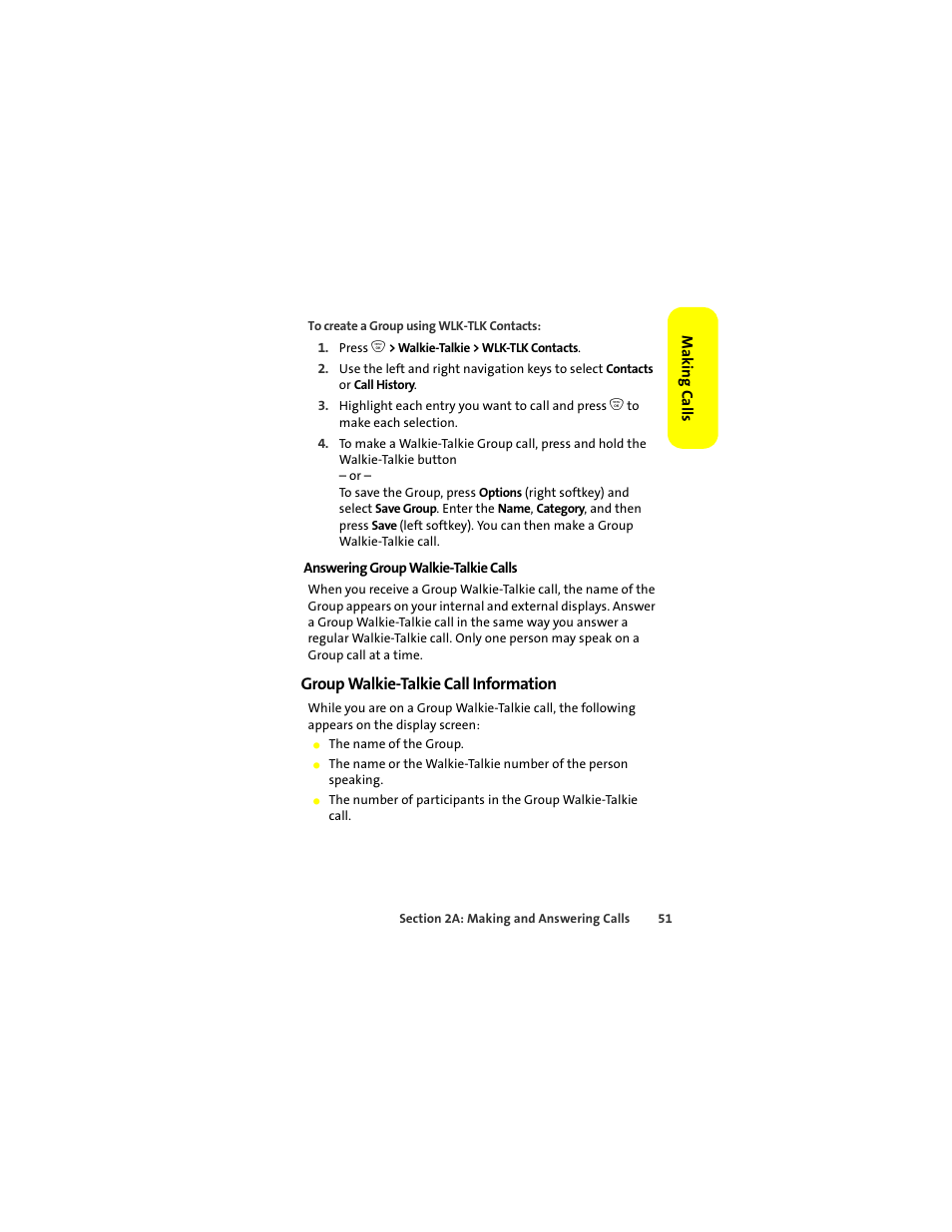 Group walkie-talkie call information | Sprint Nextel ic502 User Manual | Page 65 / 226